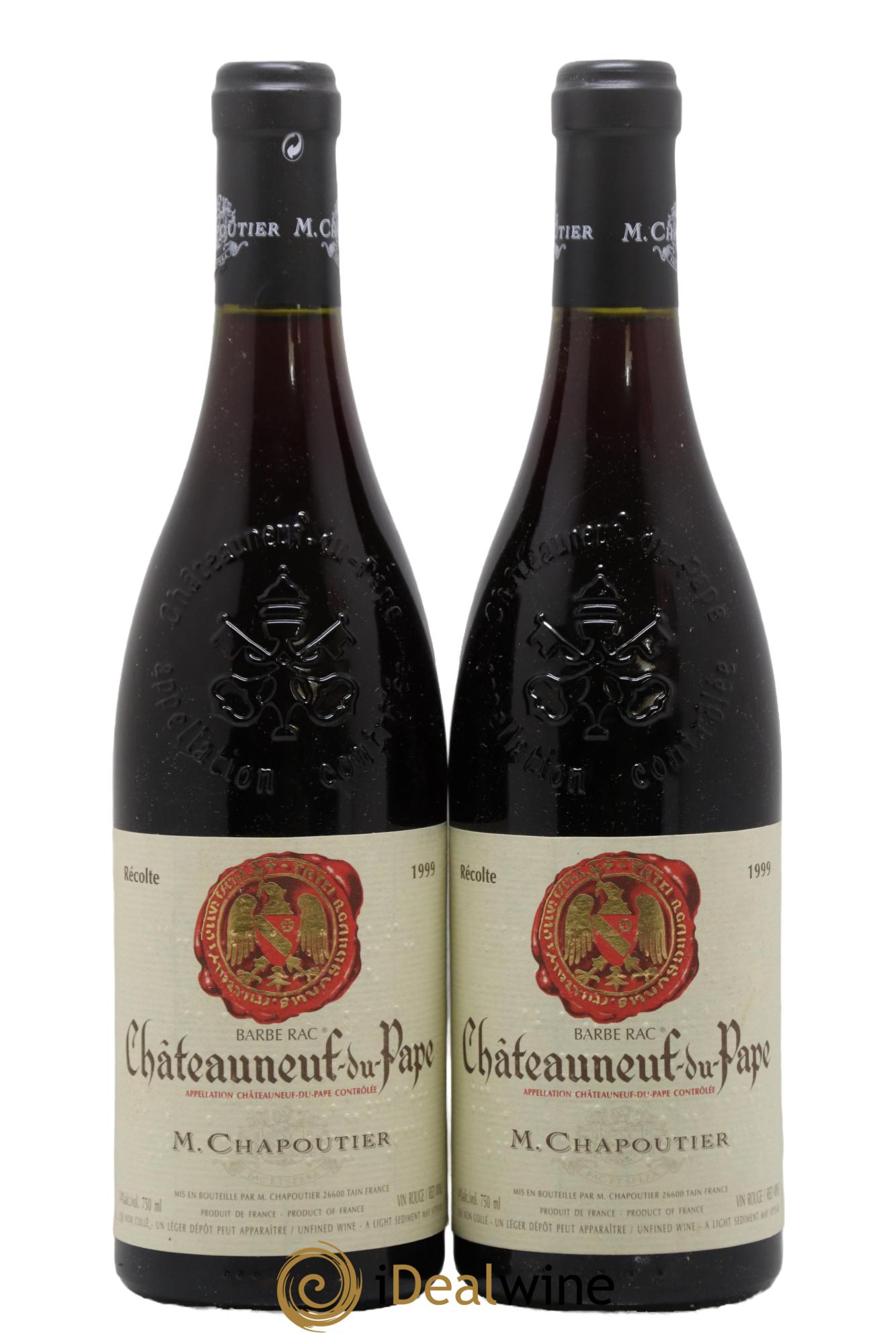 Châteauneuf-du-Pape Barbe Rac Chapoutier 1999 - Lotto di 2 bottiglie - 0