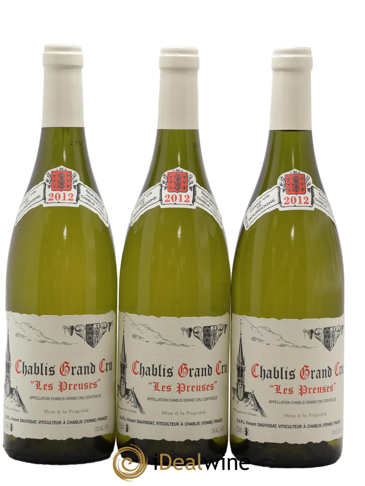 Chablis Grand Cru Les Preuses Vincent Dauvissat (Domaine) 2012 - Lot of 3 bottles - 0