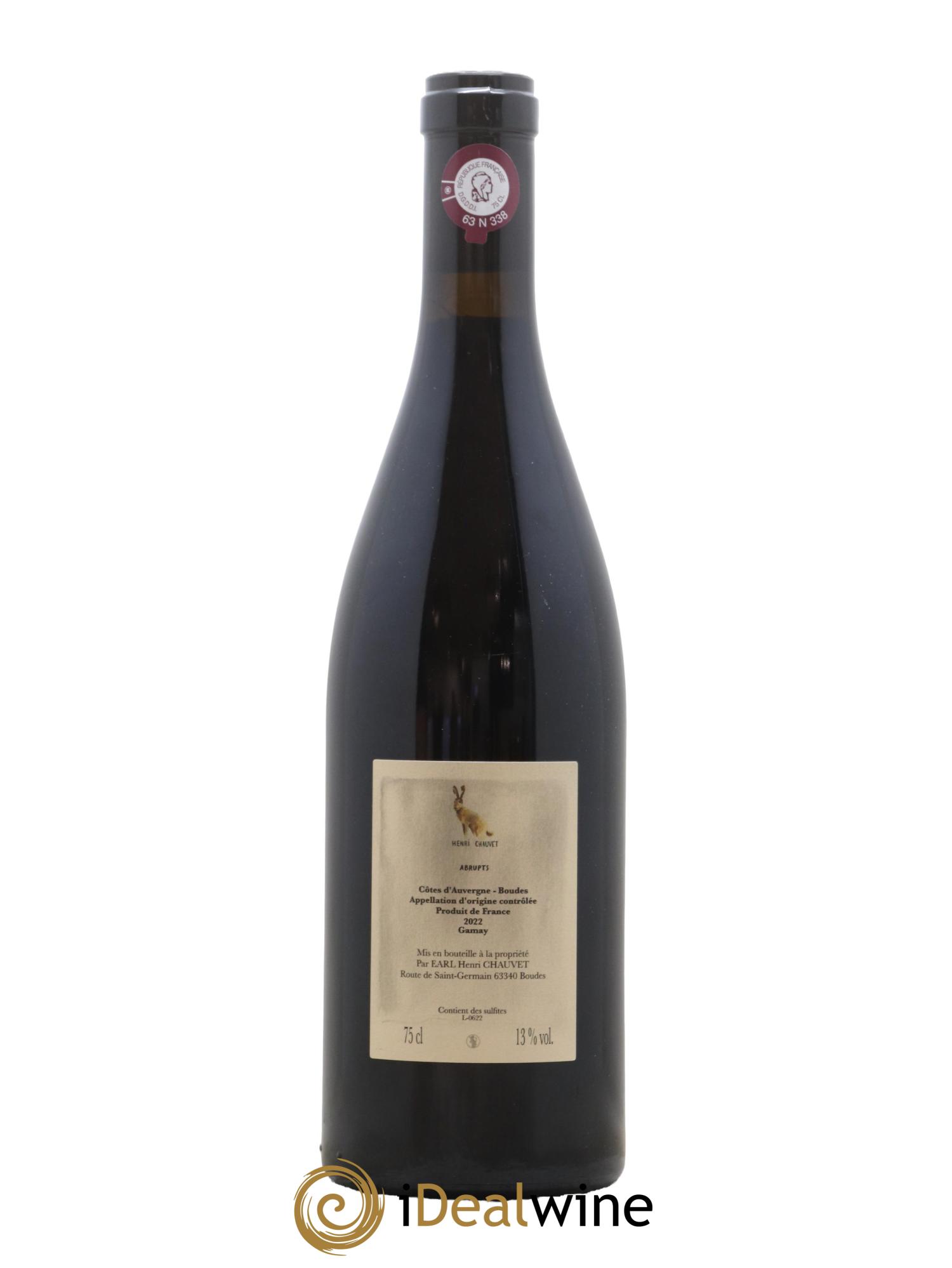 Côtes d'Auvergne Abrupts Henri Chauvet 2022 - Lot de 1 bouteille - 1