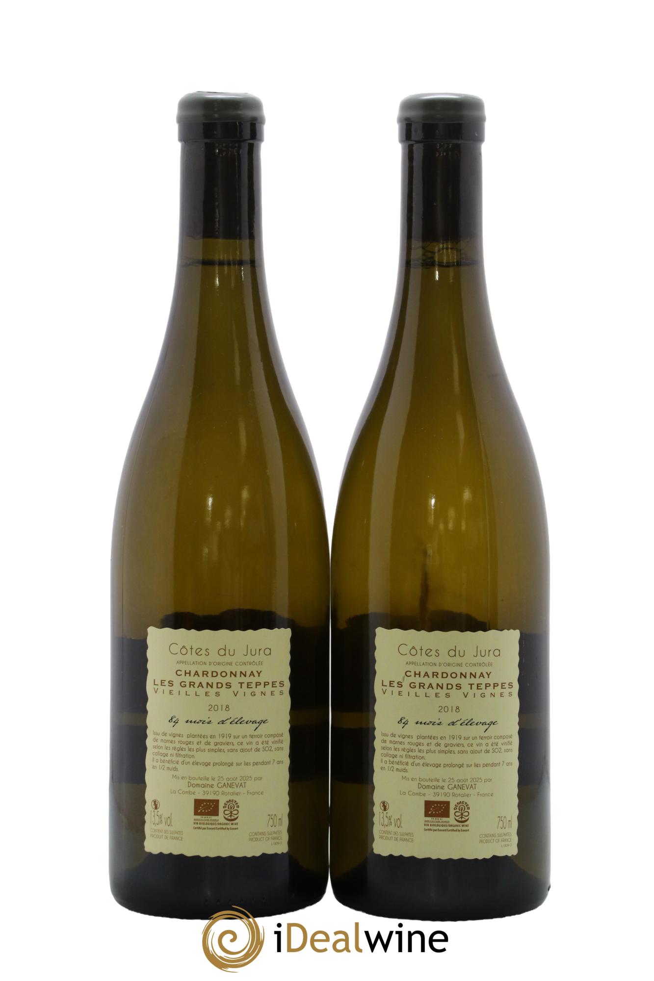 Côtes du Jura Chardonnay Les Grands Teppes Vieilles Vignes 84 Mois D'Elevage Jean-François Ganevat (Domaine) 2018 - Lotto di 2 bottiglie - 1