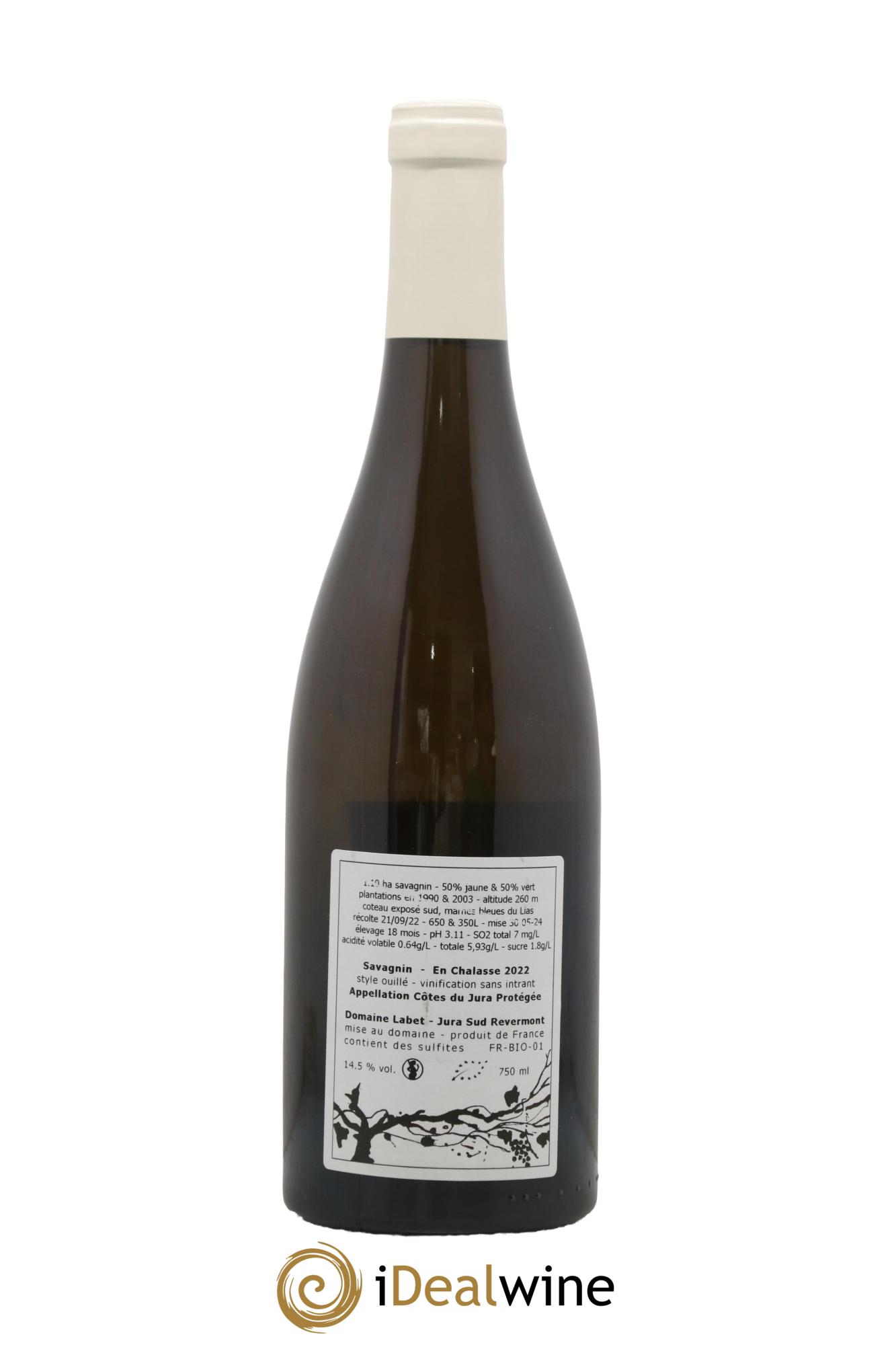Côtes du Jura Savagnin en Chalasse Romain - Julien - Charline Labet 2022 - Lot de 1 bouteille - 1