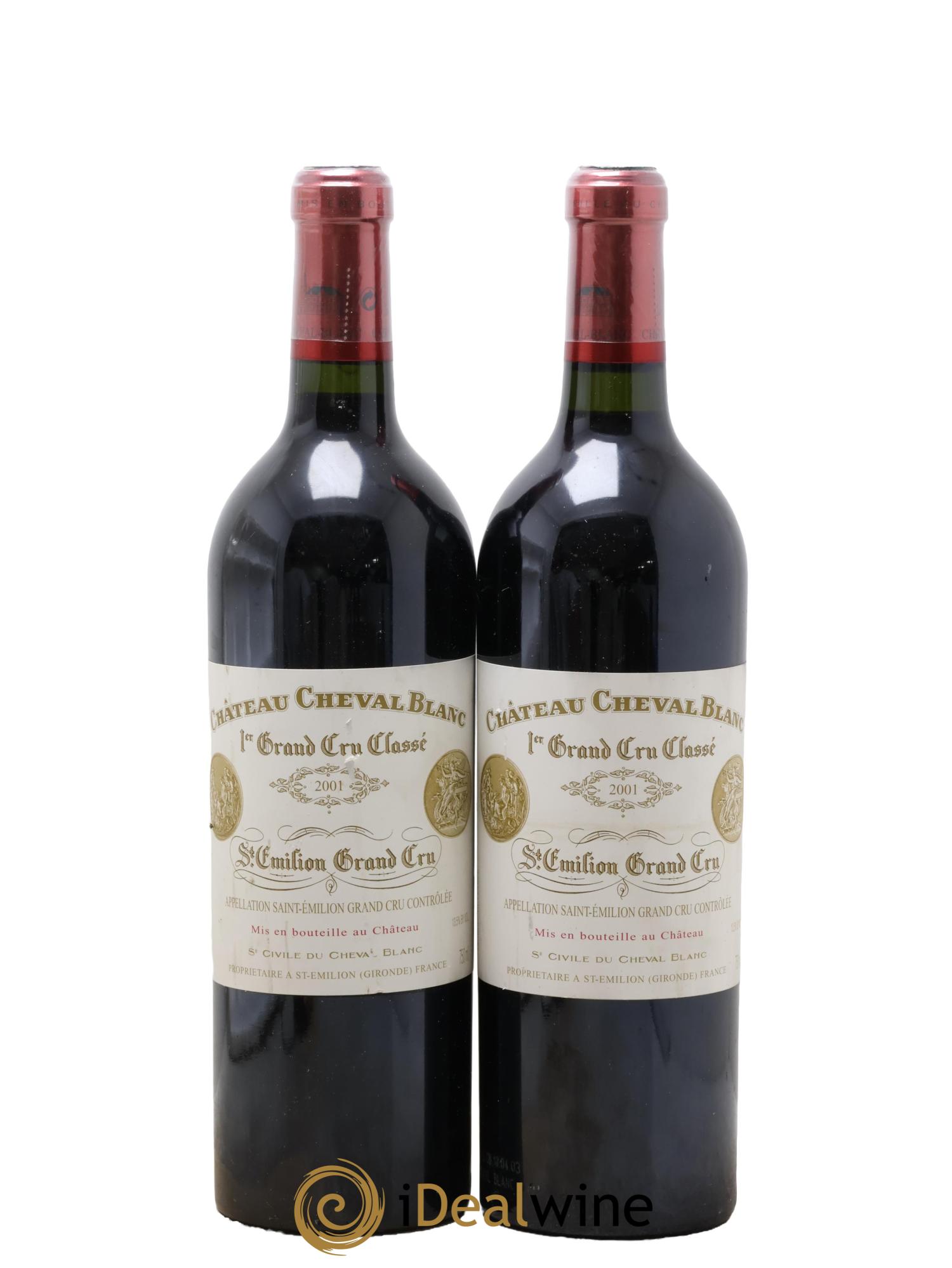 Château Cheval Blanc 1er Grand Cru Classé A 2001 - Lotto di 2 bottiglie - 0