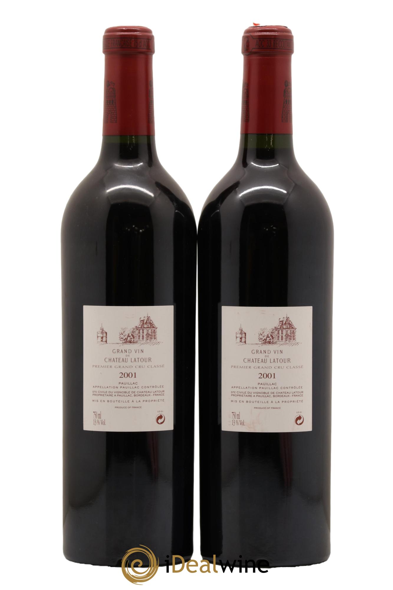 Château Latour 1er Grand Cru Classé 2001 - Lot de 2 bouteilles - 1