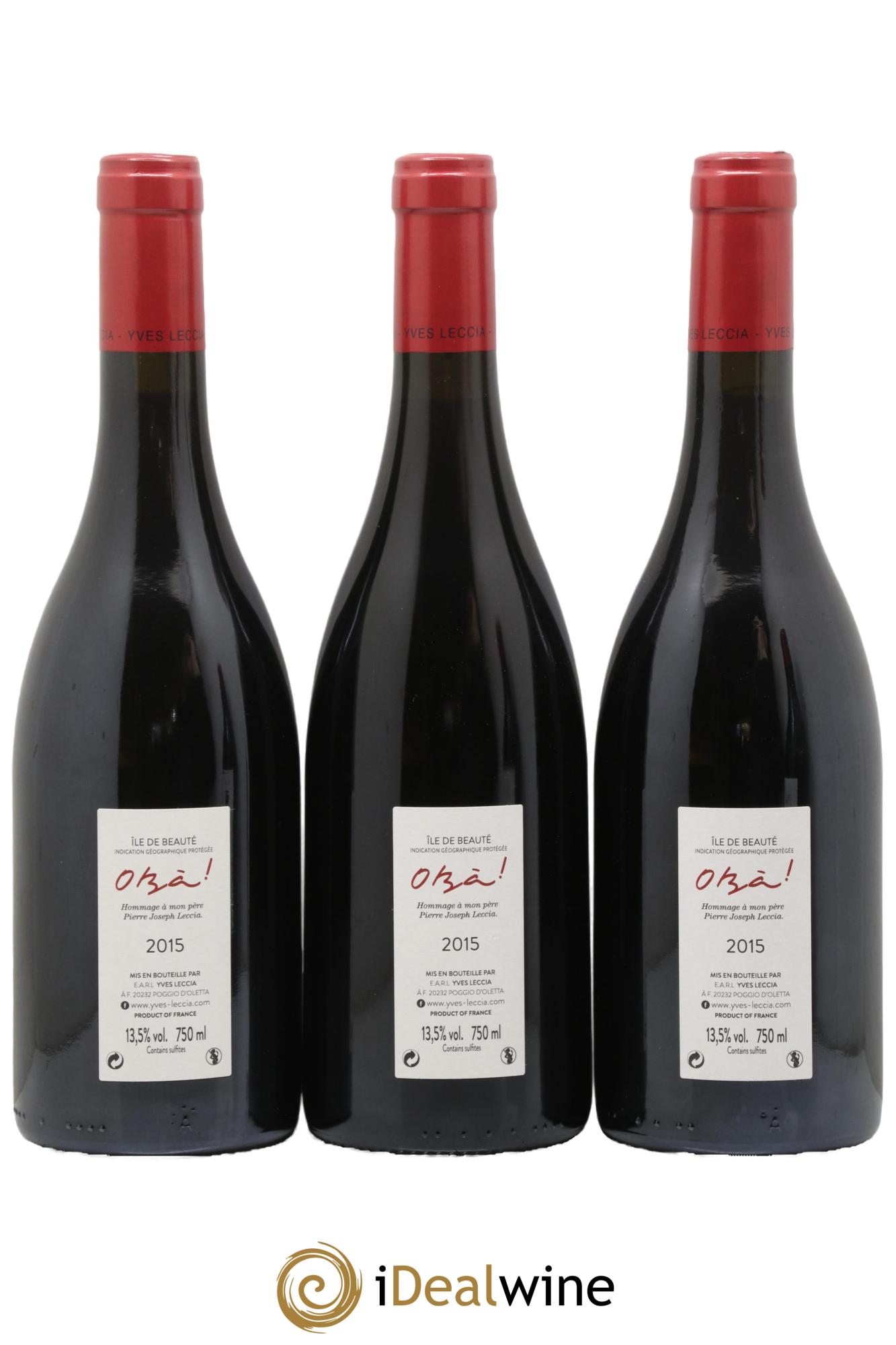 IGP Ile de Beauté O Bà ! Yves Leccia 2015 - Lot de 3 bouteilles - 1