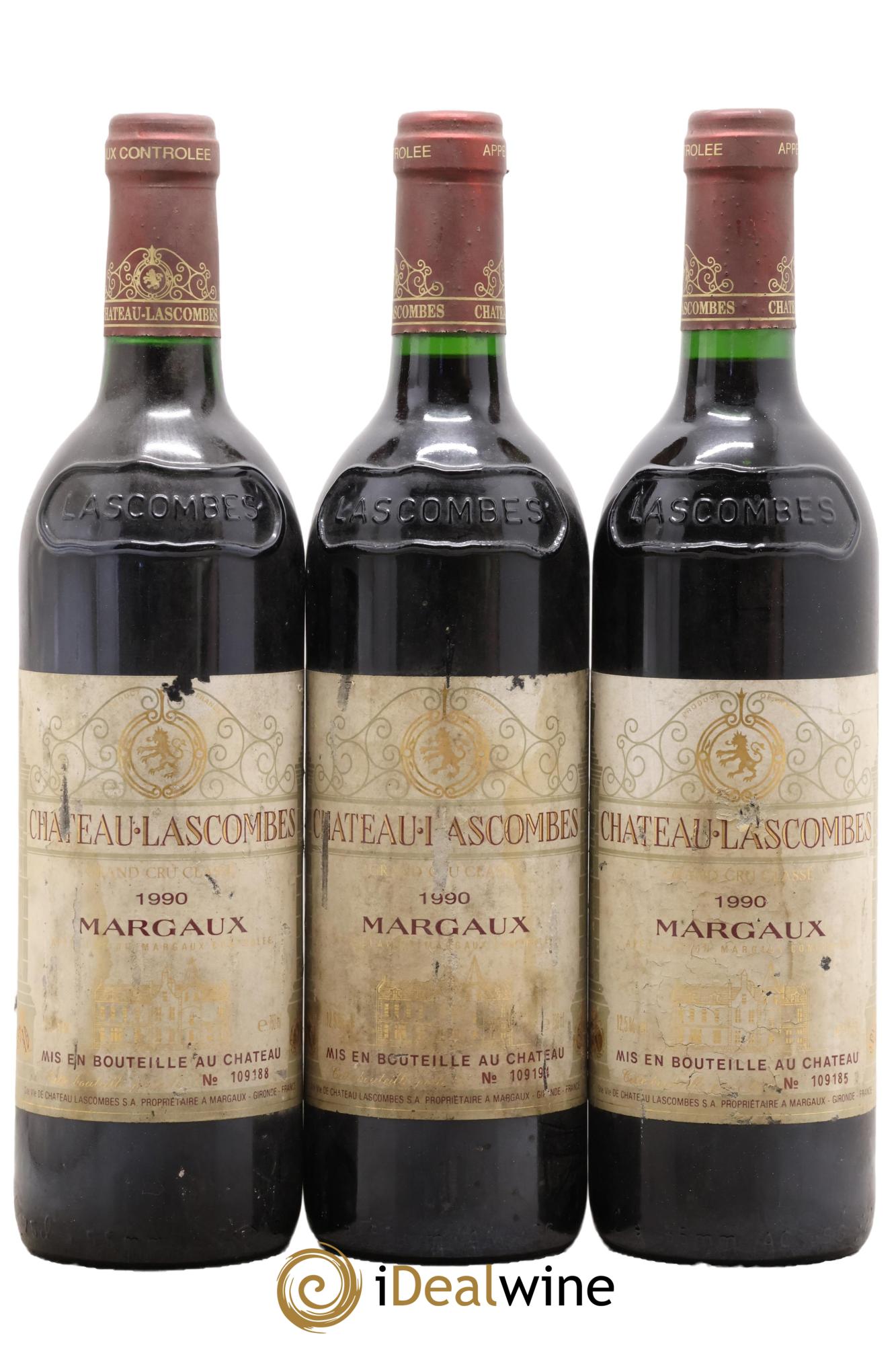 Château Lascombes 2ème Grand Cru Classé 1990 - Lot of 3 bottles - 0