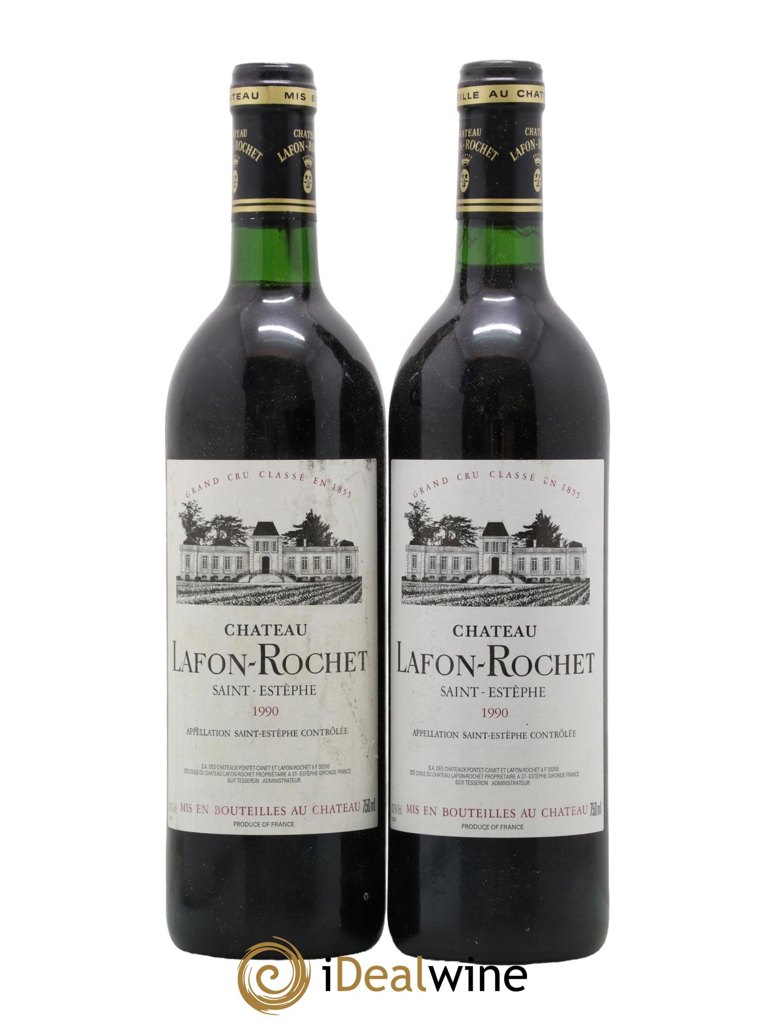 Château Lafon Rochet 4ème Grand Cru Classé 1990 - Lot de 2 bouteilles - 0