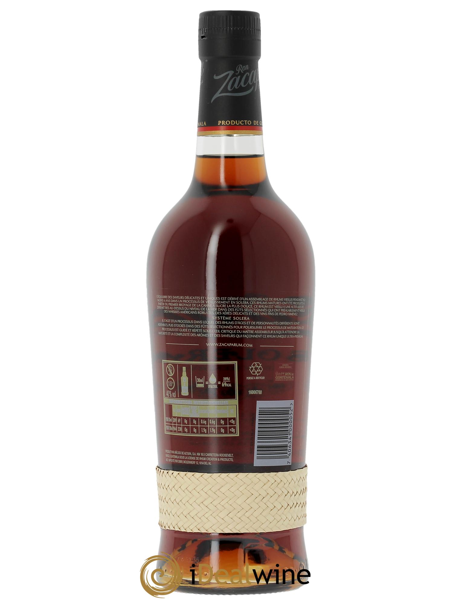 Rhum Zacapa Solera Gran Reserva  - Lot de 1 bouteille - 1