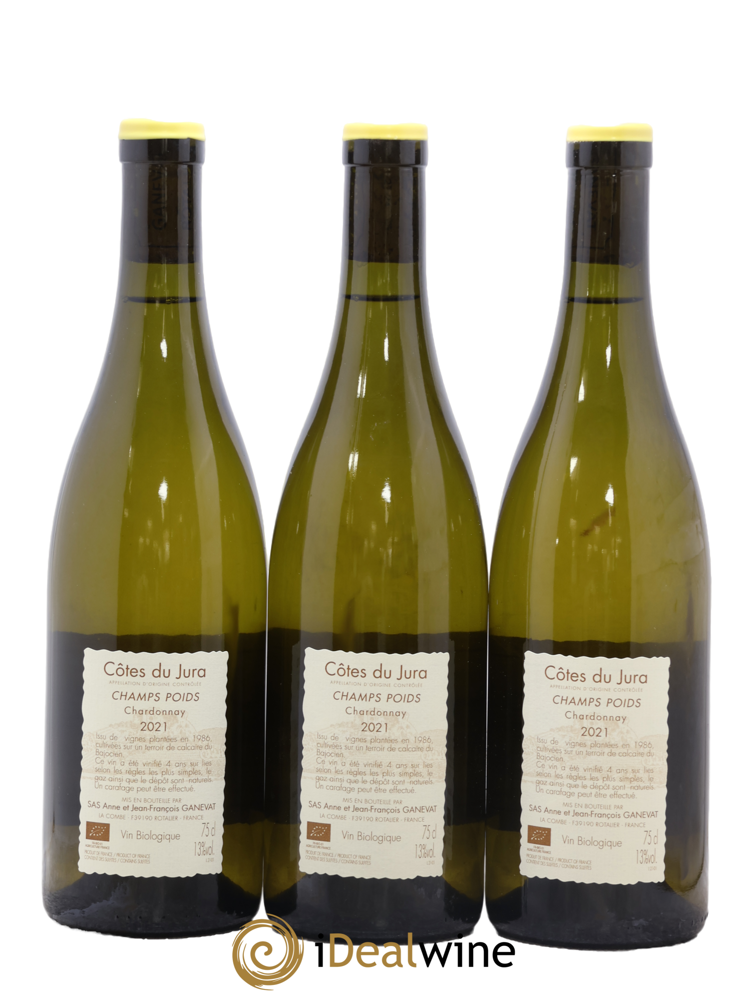Côtes du Jura Champs Poids Anne et Jean François Ganevat 2021 - Lot of 3 bottles - 1