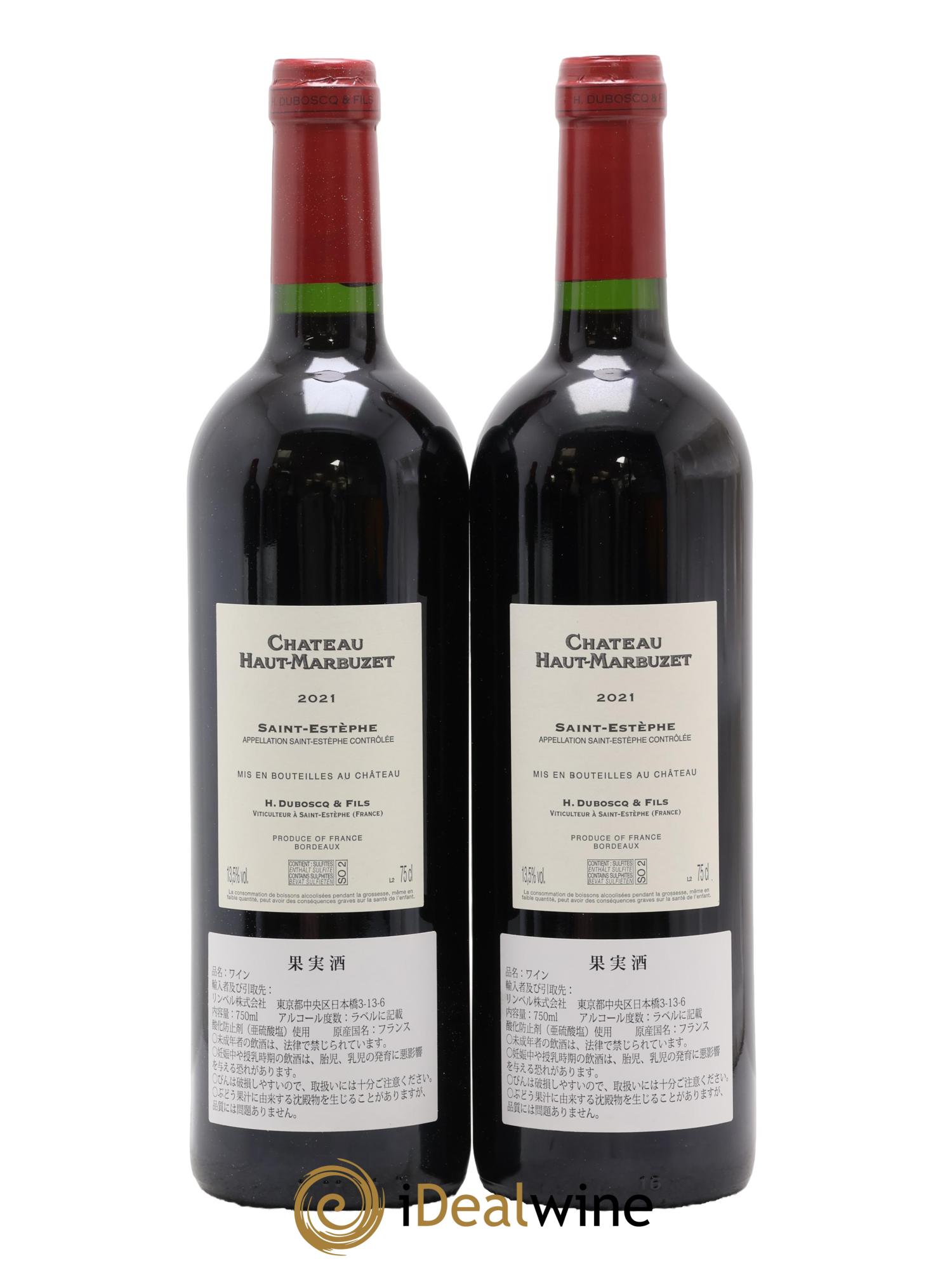 Château Haut Marbuzet 2021 - Lotto di 2 bottiglie - 1