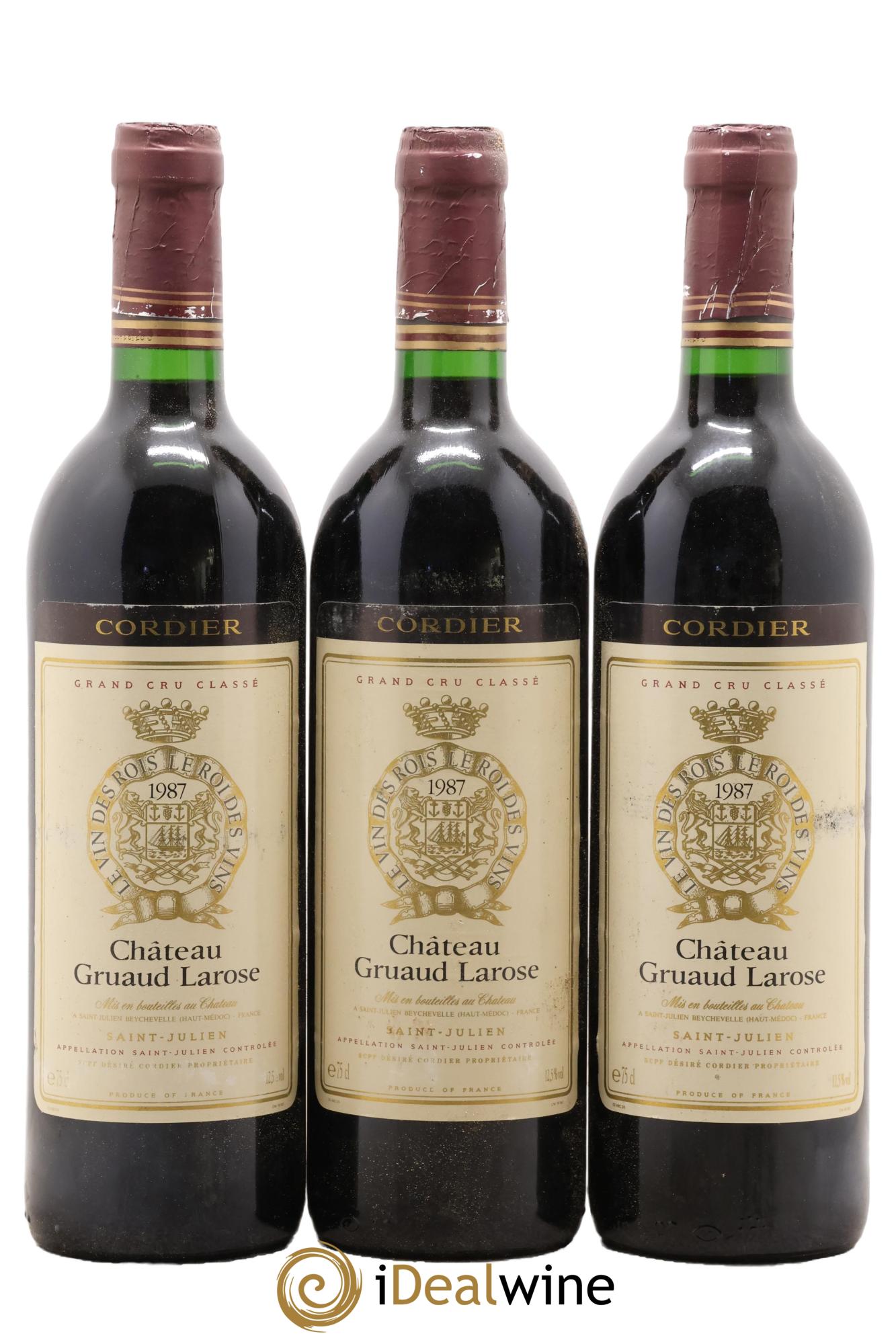 Château Gruaud Larose 2ème Grand Cru Classé 1987 - Lot de 3 bouteilles - 0