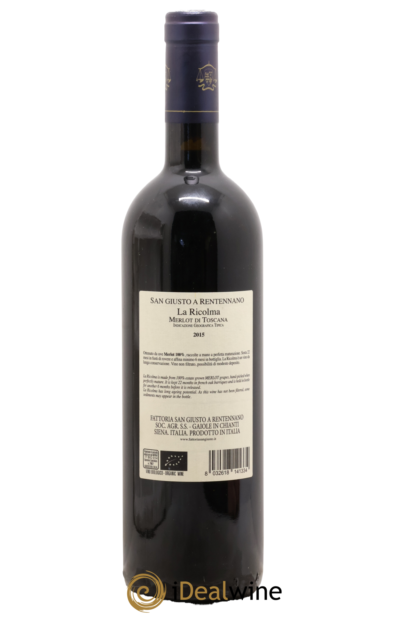 Merlot di Toscana IGT San Giusto A Rentennano La Ricolma Famille Martini di Cigala 2015 - Posten von 1 Flasche - 1