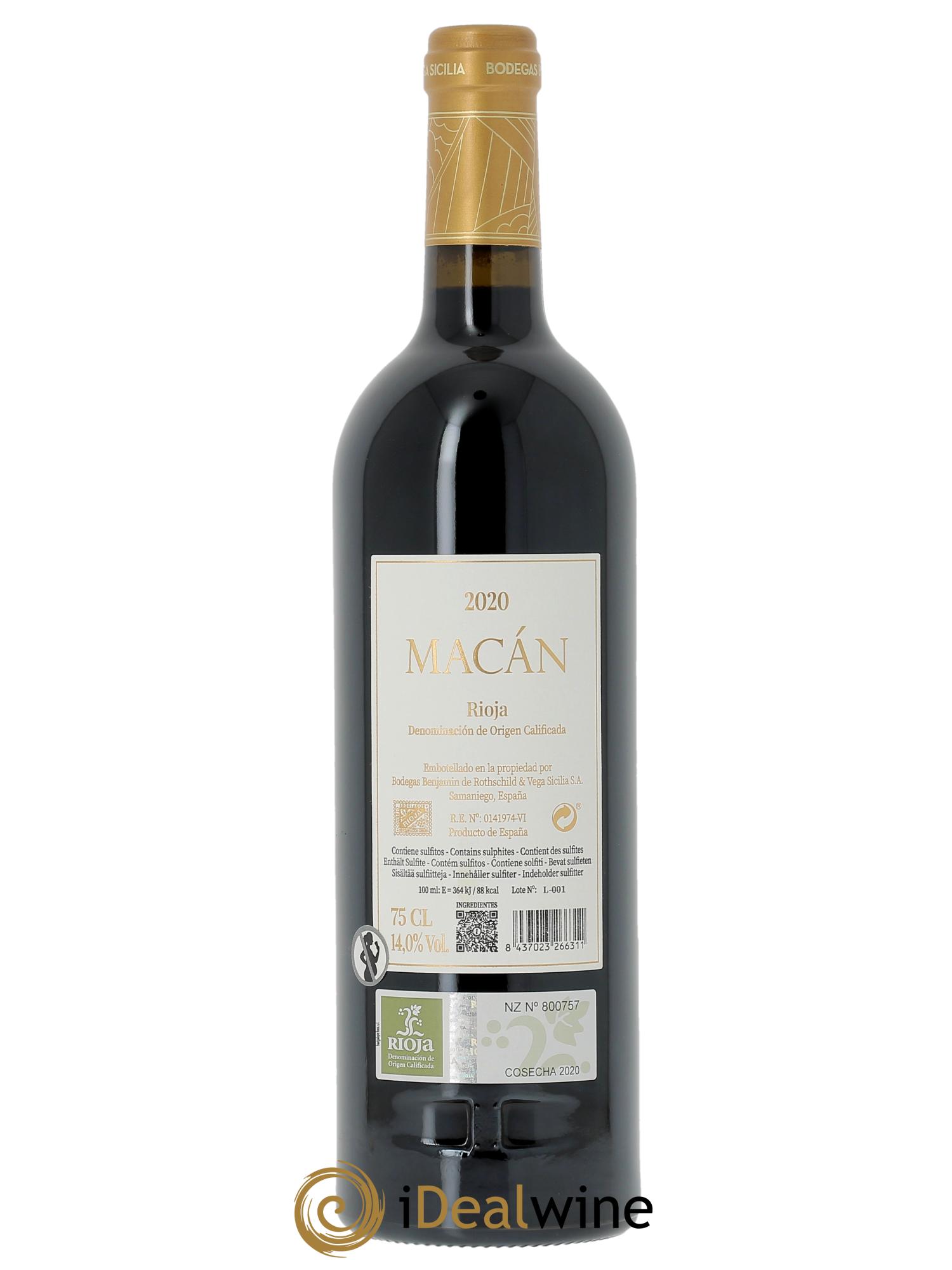 Rioja DOCa Macan Benjamin de Rothschild & Vega Sicilia S.A  2020 - Lot of 1 bottle - 1