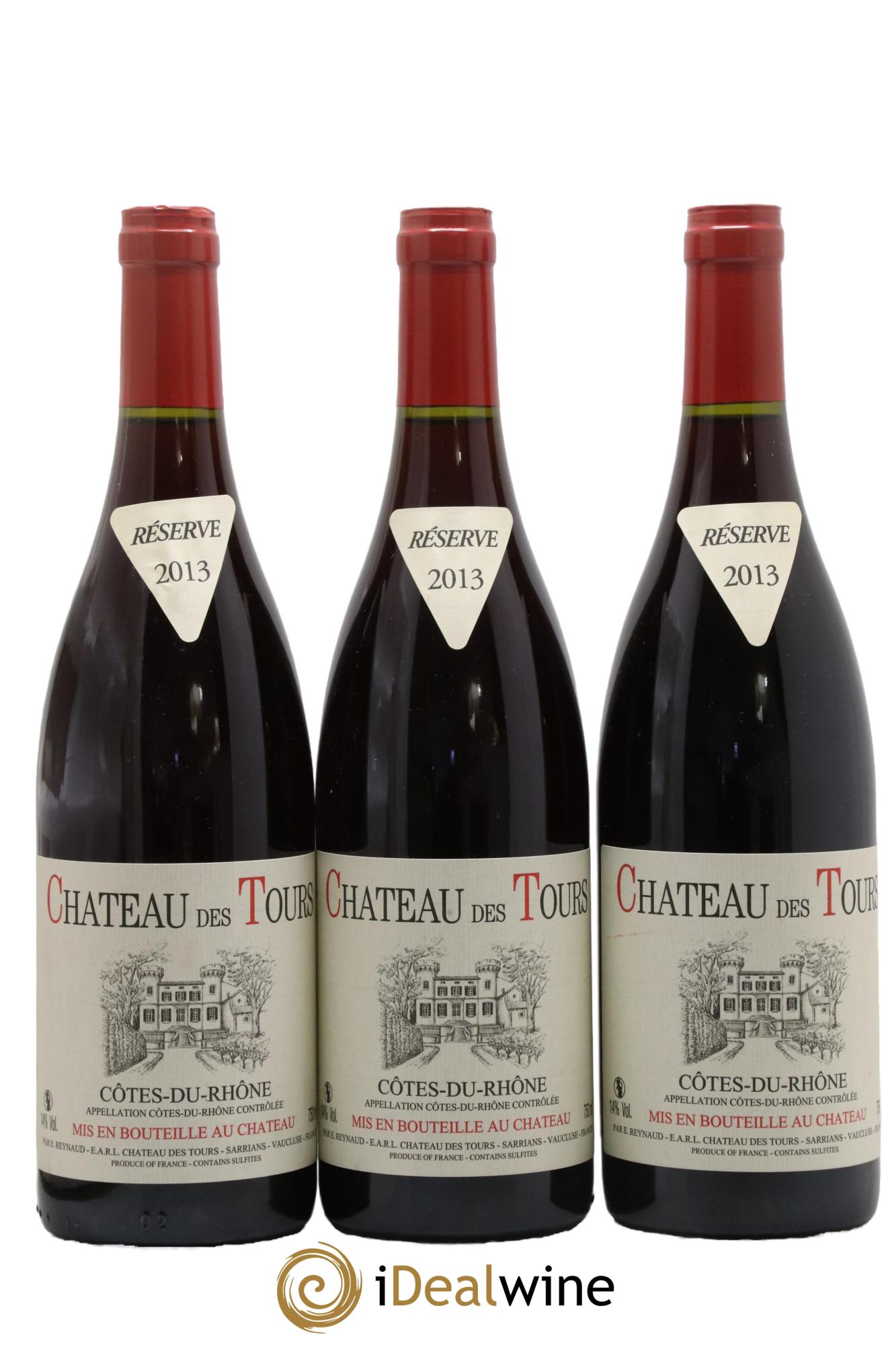 Côtes-du-Rhône Château des Tours Emmanuel Reynaud 2013 - Lot de 3 bouteilles - 0