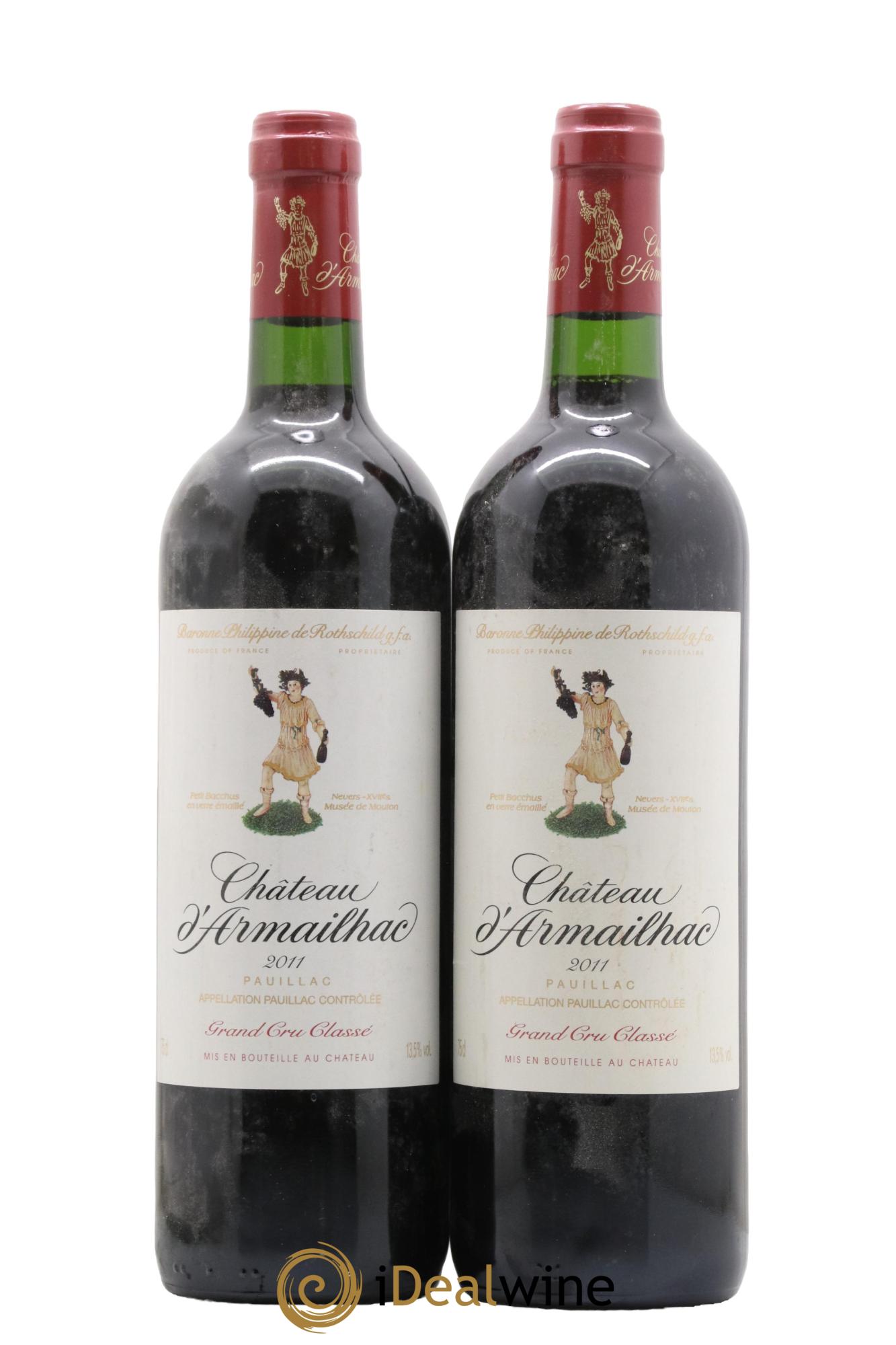 Château d' Armailhac - Mouton Baron(ne) Philippe 5ème Grand Cru Classé 2011 - Lot of 2 bottles - 0