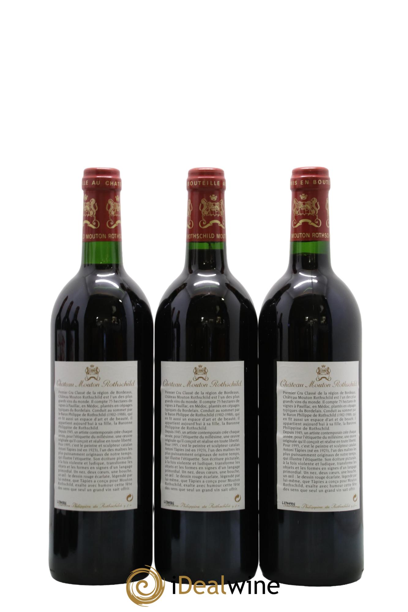 Château Mouton Rothschild 1er Grand Cru Classé 1995 - Lot of 6 bottles - 2