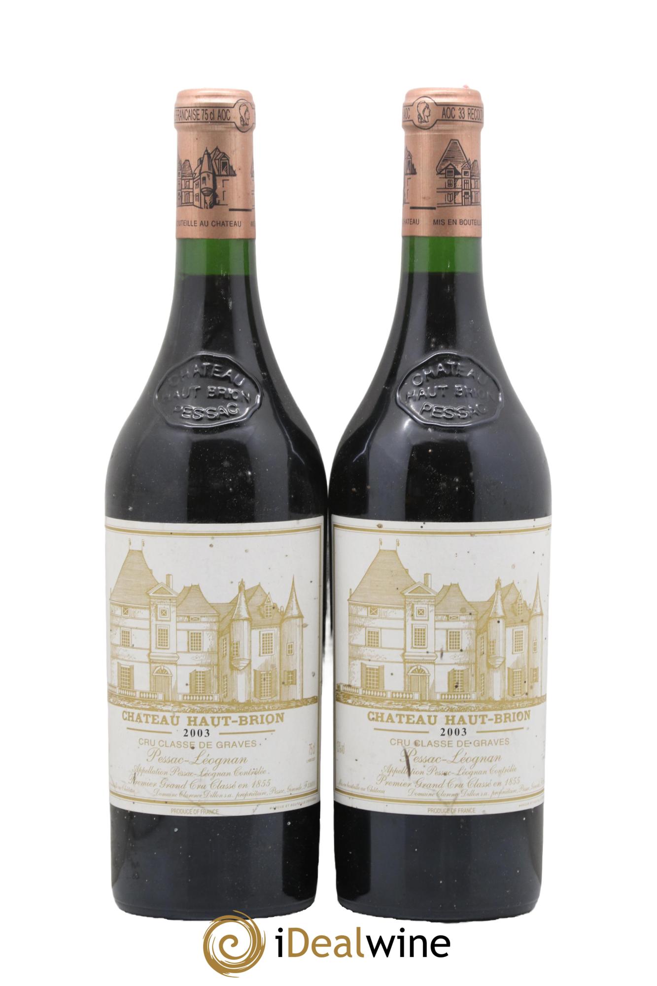 Château Haut Brion 1er Grand Cru Classé 2003 - Lot de 2 bouteilles - 0