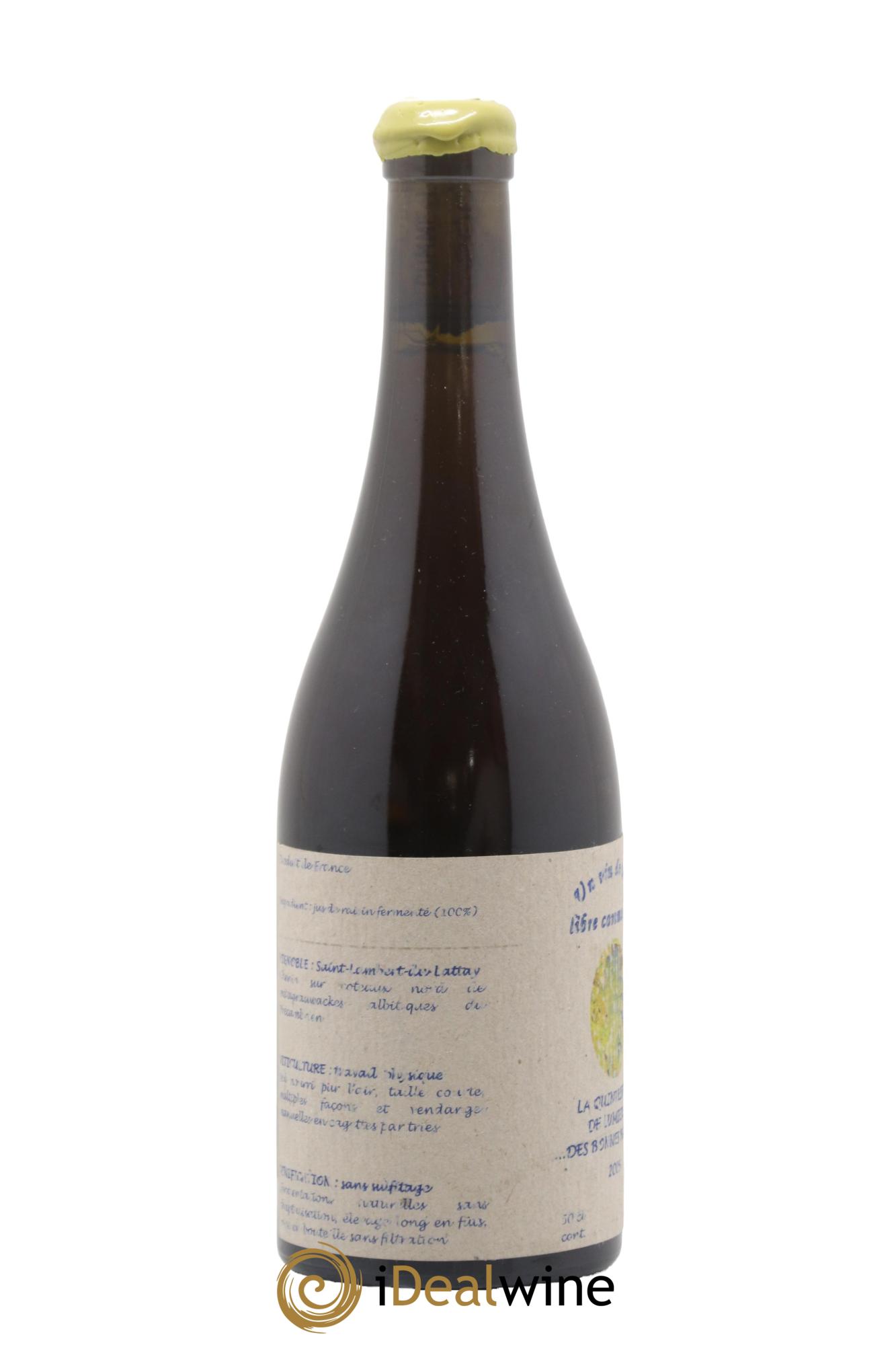 Vin de France Un vin de Terre Libre comme l'Air La Quintessence de Lumière des Bonnes Blanches Josette Medau & Pierre Weyand 2005 - Posten von 1 Format 50cl - 1