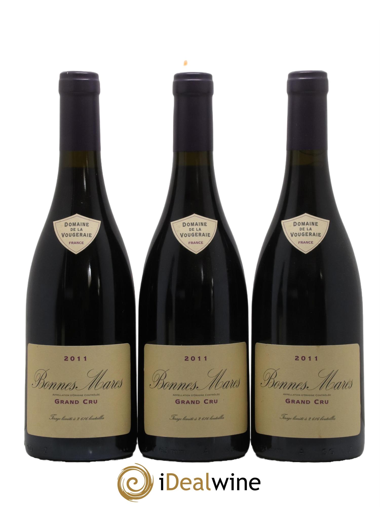 Bonnes-Mares Grand Cru La Vougeraie 2011 - Lot de 3 bouteilles - 0
