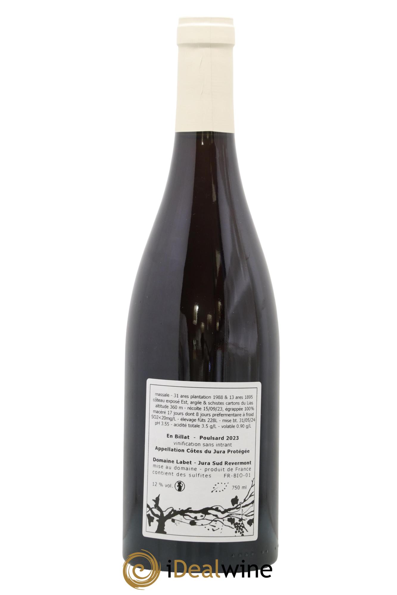 Côtes du Jura Poulsard En Billat Romain - Julien  - Charline Labet 2023 - Lot de 1 bouteille - 1