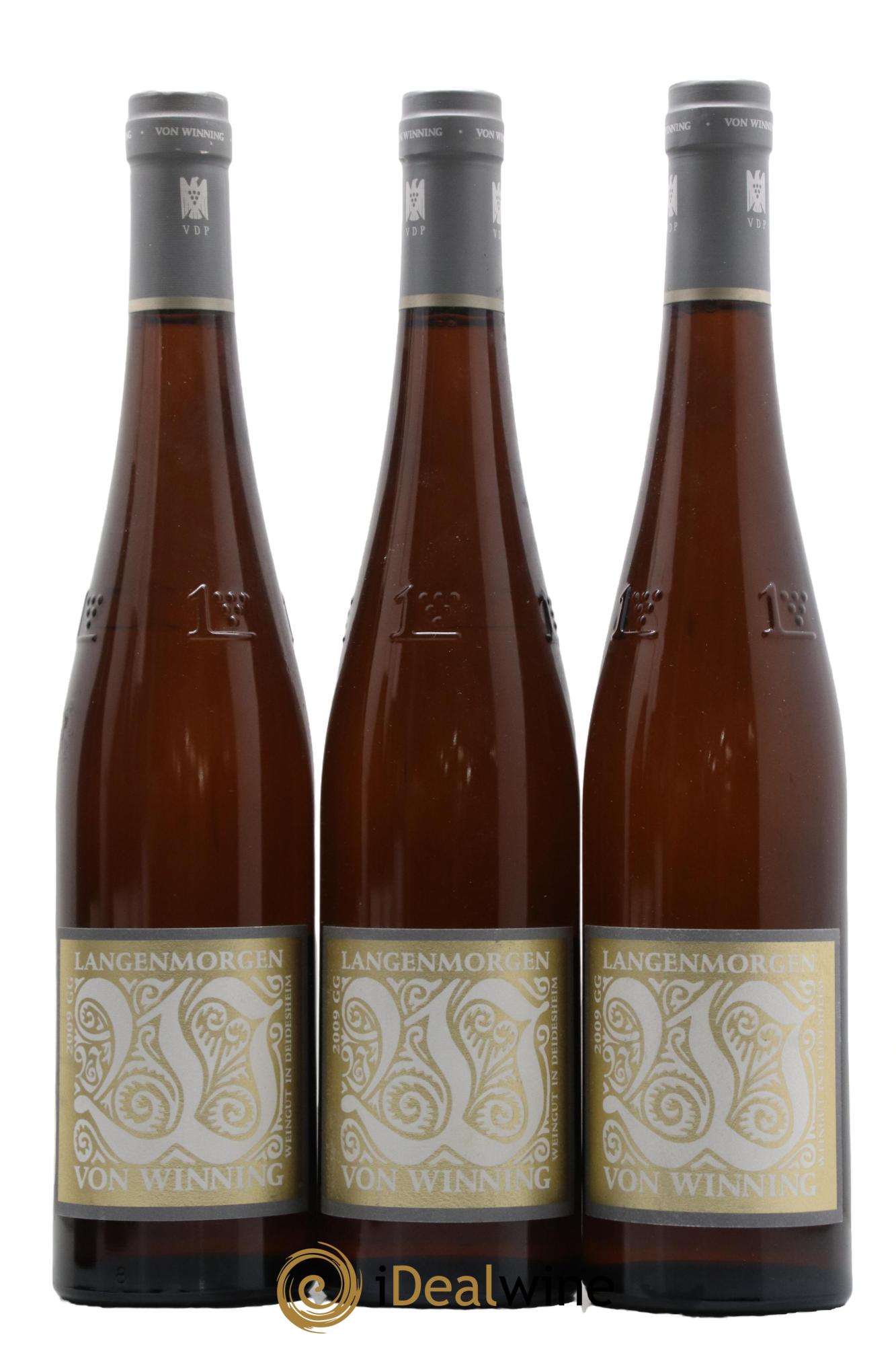 Allemagne Pfalz Riesling Langenmorgen GG Von Winning 2009 - Lot de 3 bouteilles - 0