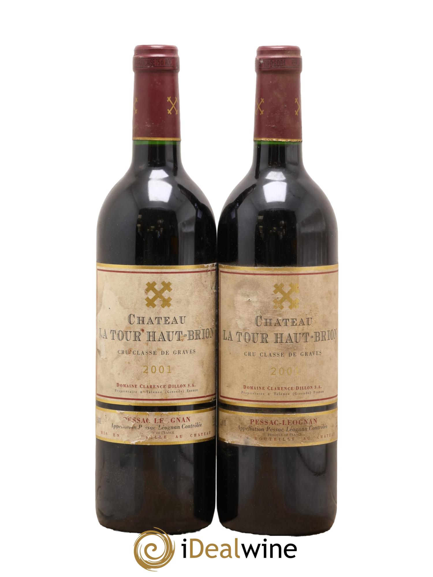 Château la Tour Haut-Brion Cru Classé de Graves 2001 - Lot de 2 bouteilles - 0