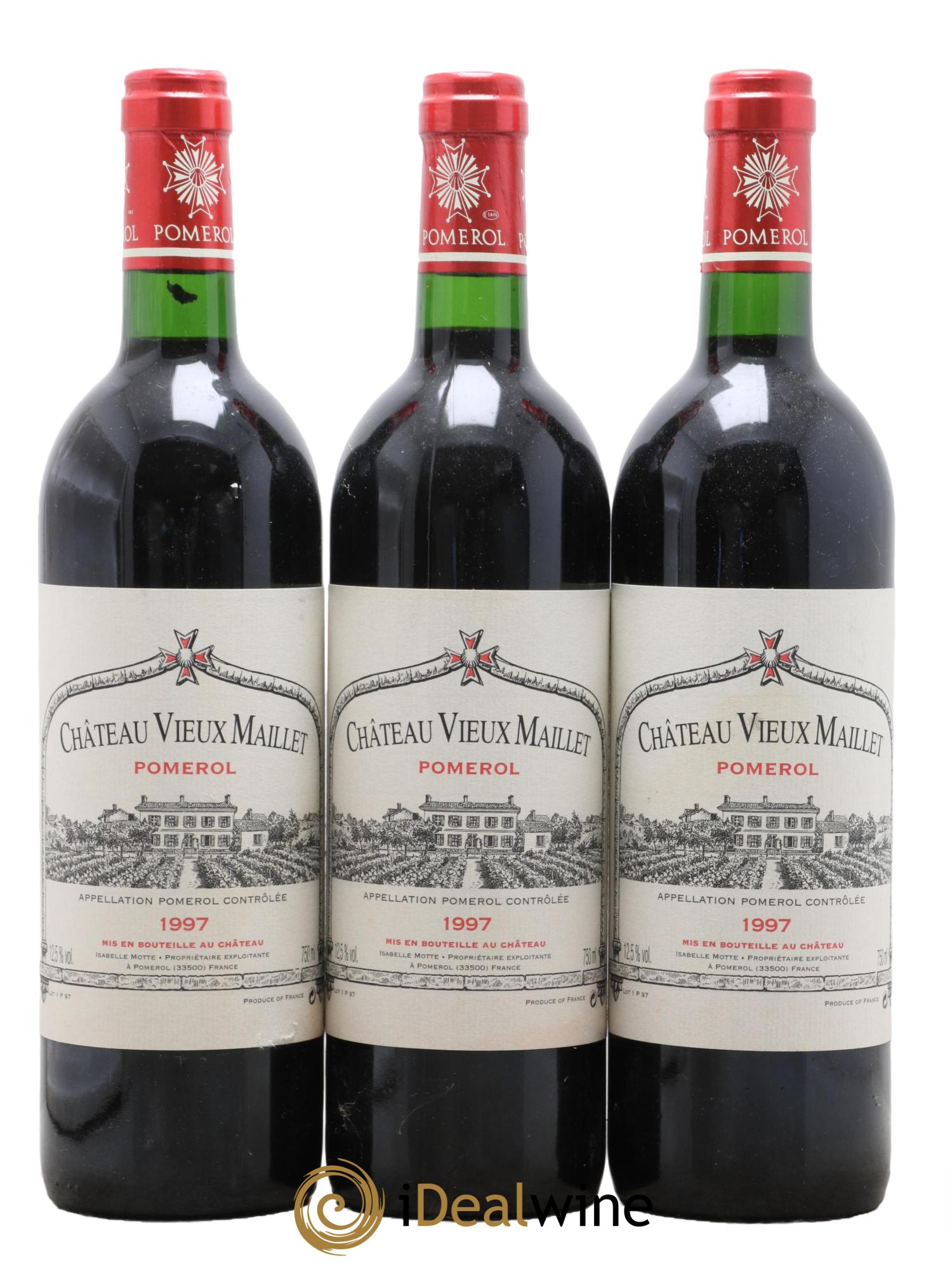 Château Vieux Maillet 1997 - Lot de 3 bouteilles - 0