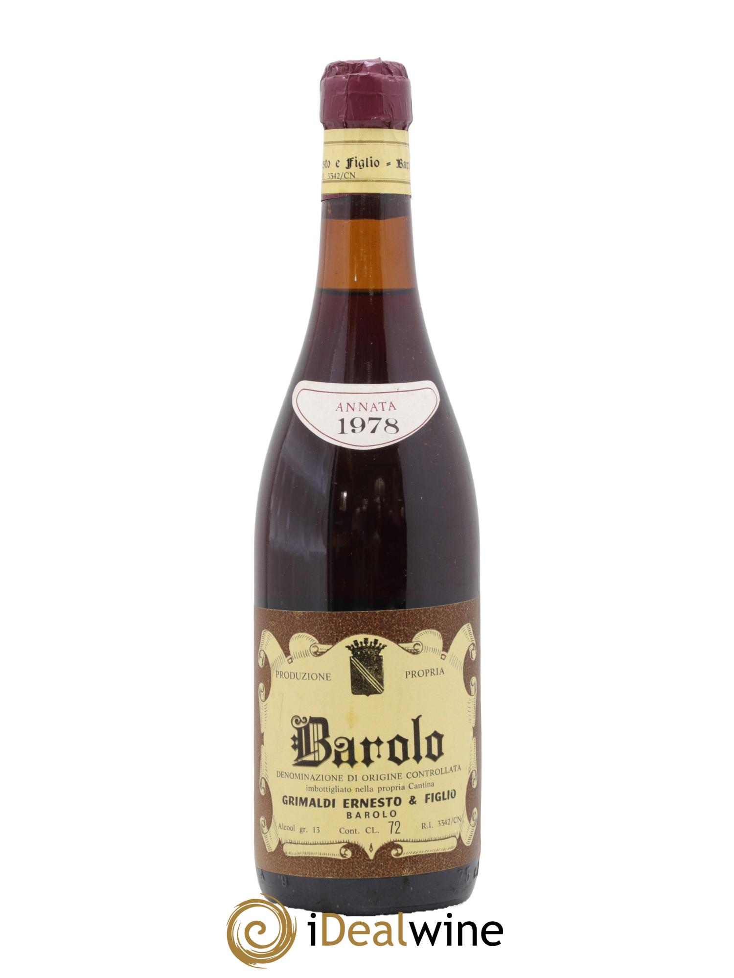 Barolo DOCG Grimaldi 1978 - Lot of 1 bottle - 0