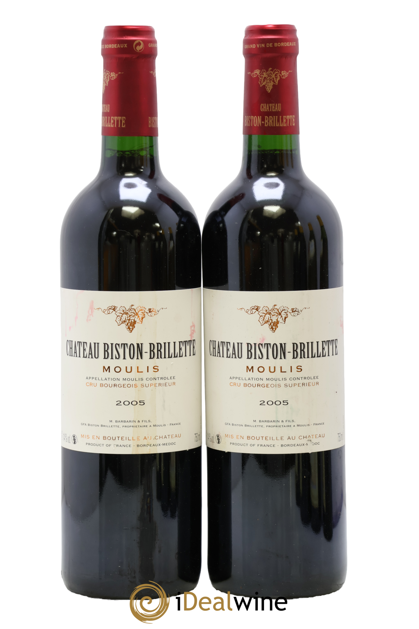 Château Biston Brillette 2005 - Lot of 2 bottles - 0