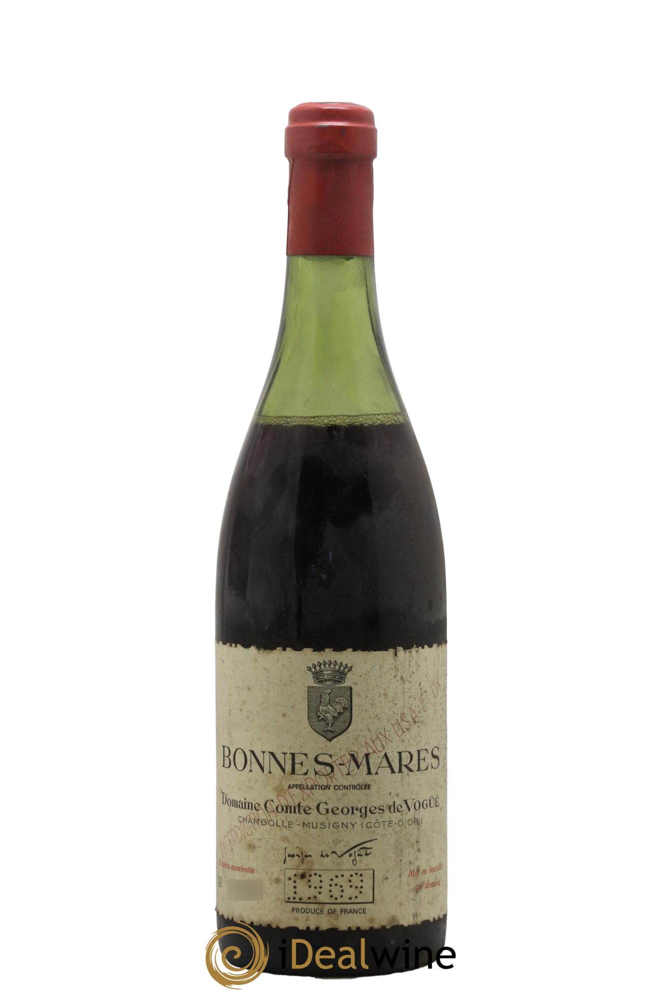 Bonnes-Mares Grand Cru Comte Georges de Vogüé 1969 - Lot de 1 bouteille - 0