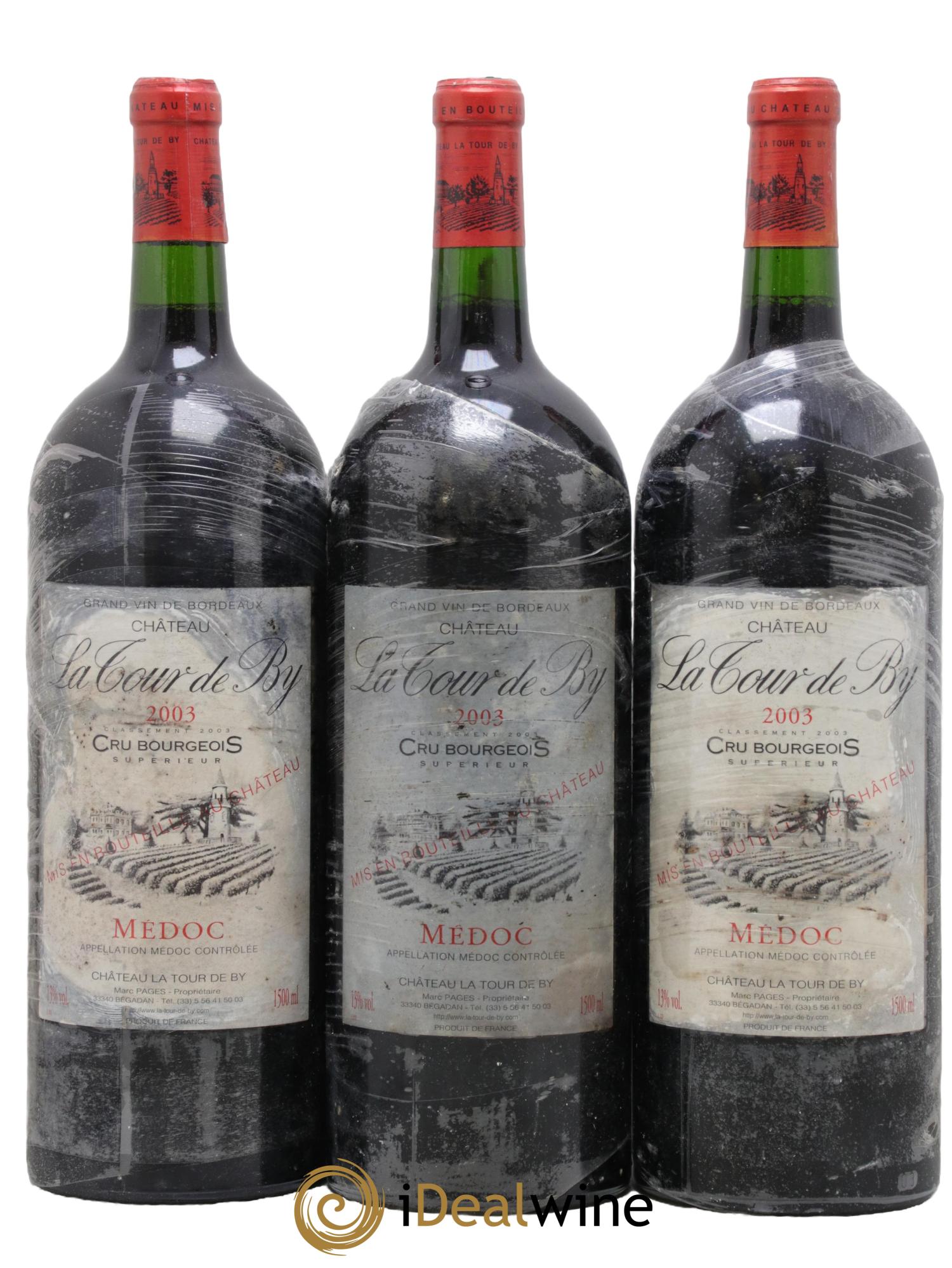 Château La Tour de By Cru Bourgeois 2003 - Posten von 3 Magnum - 0