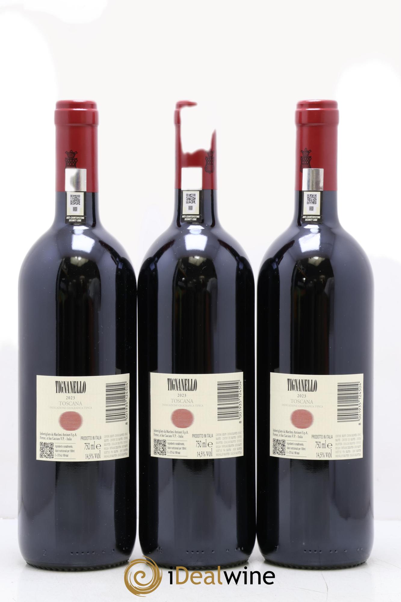 Toscana IGT Tignanello Tenuta Tignanello - Marchesi Antinori 2023 - Lot de 3 bouteilles - 1
