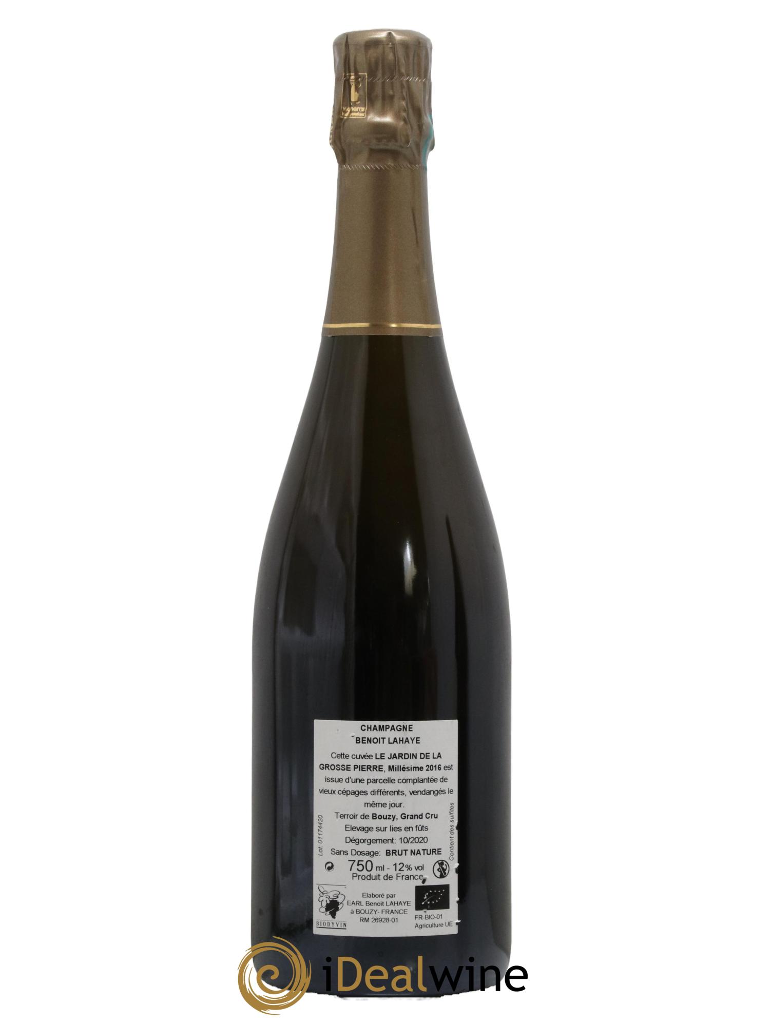Le Jardin de la Grosse Pierre Brut Nature Benoit Lahaye 2016 - Lot de 1 bouteille - 1