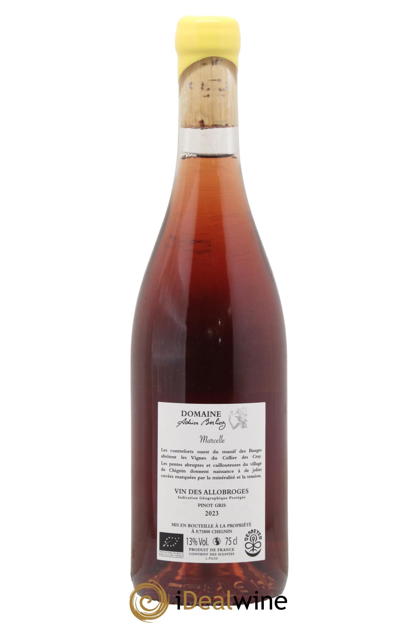 Vin de France Vin des Allobroges Pinot Gris Cuvée Marcelle Adrien Berlioz 2023 - Lotto di 1 bottiglia - 1