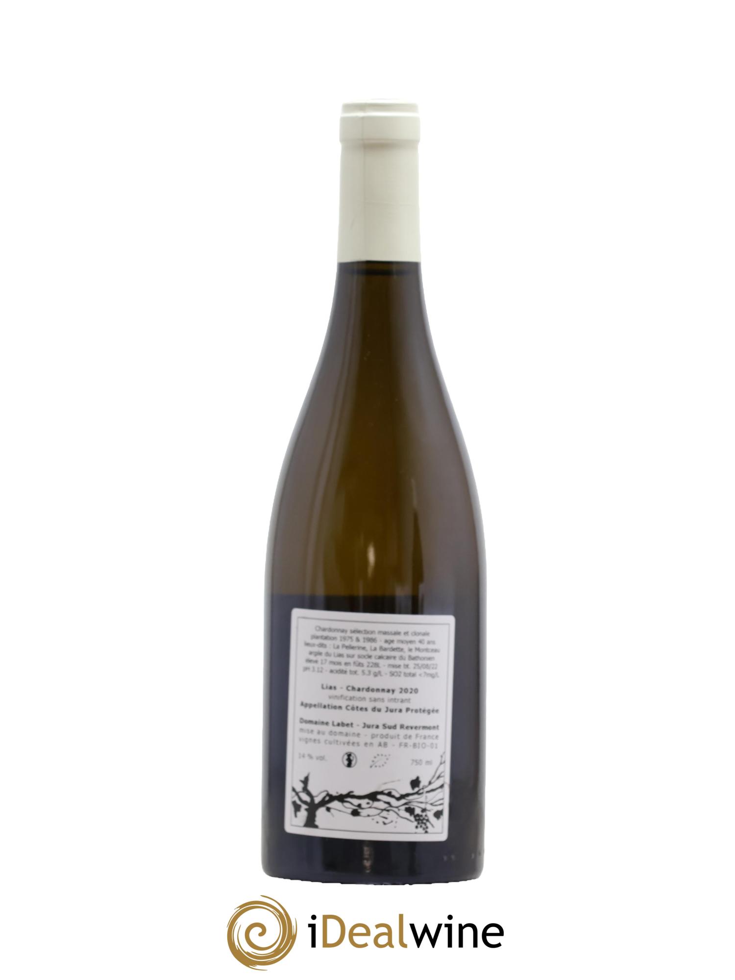 Côtes du Jura Chardonnay Lias Romain - Julien  - Charline Labet 2020 - Lot de 1 bouteille - 1