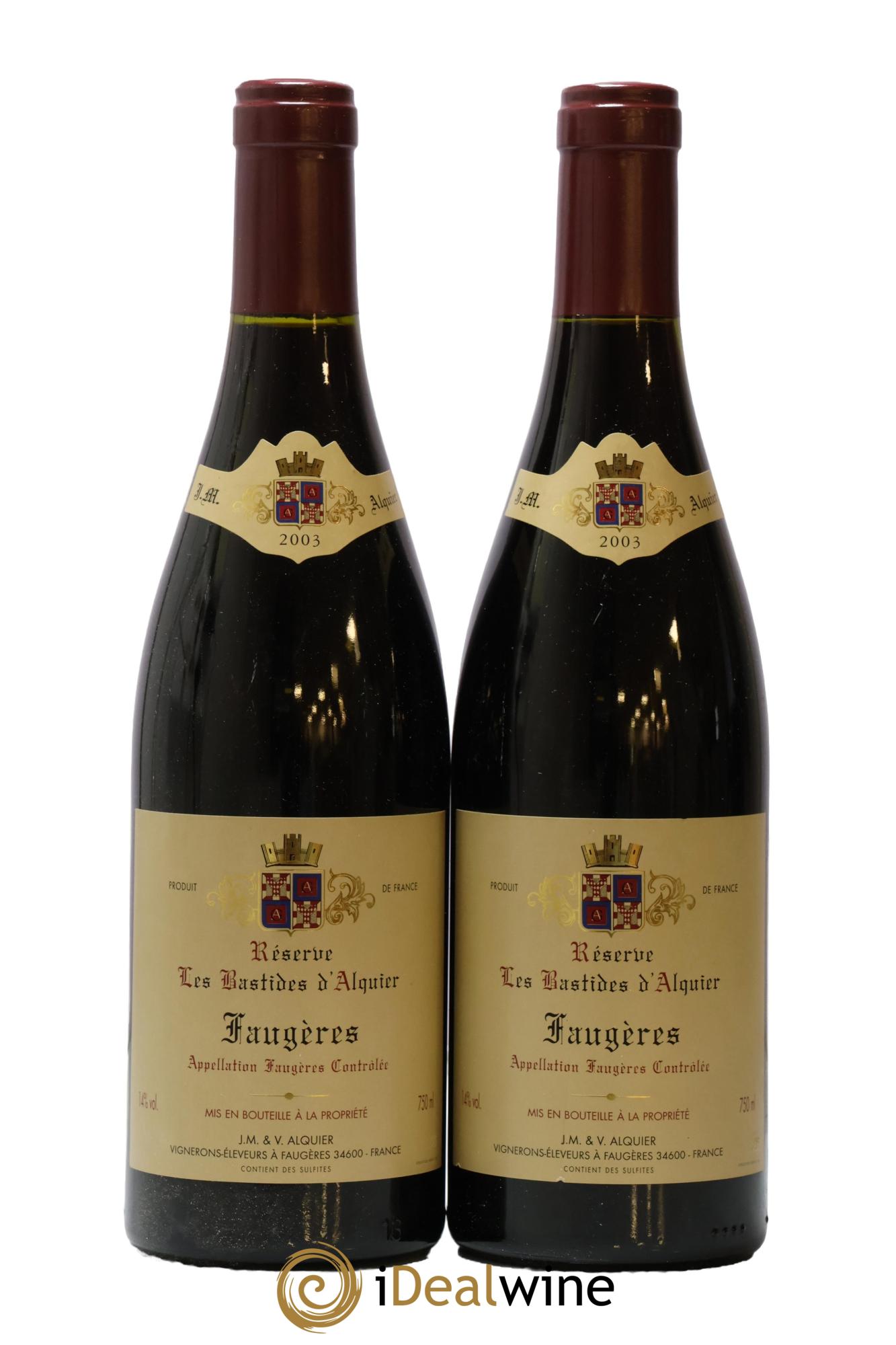 Faugères Domaine Jean-Michel Alquier  Les Bastides d'Alquier Réserve 2003 - Posten von 2 Flaschen - 0