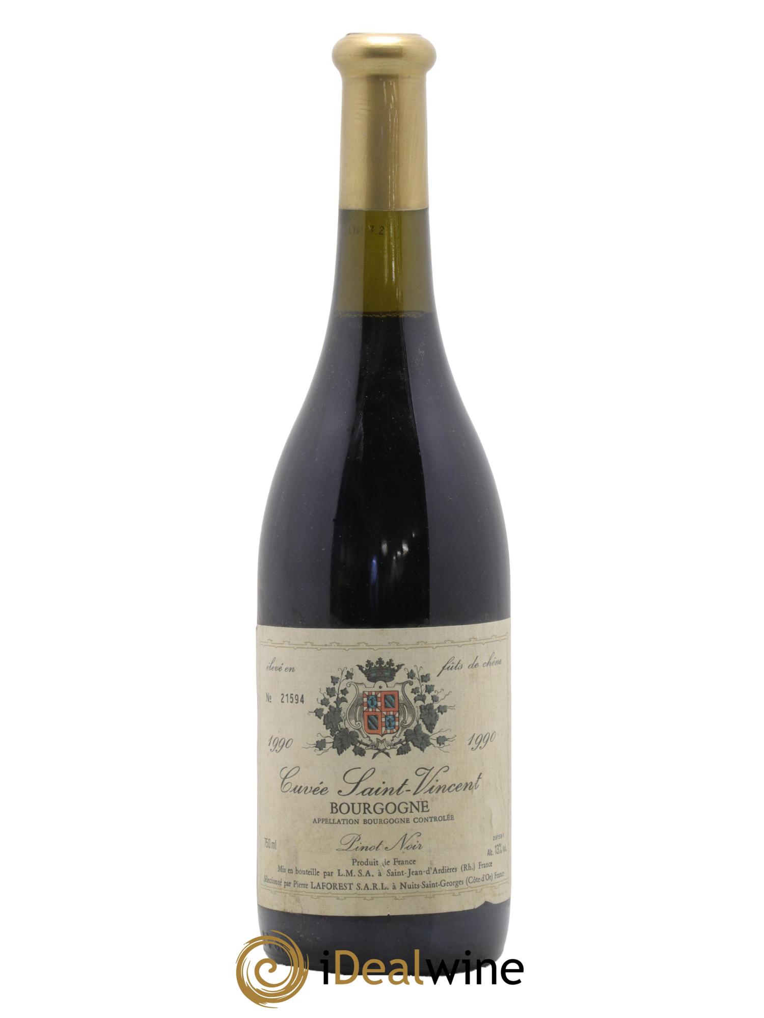 Bourgogne Cuvée Saint Vincent Domaine Pierre Laforest 1990 - Lot de 1 bouteille - 0