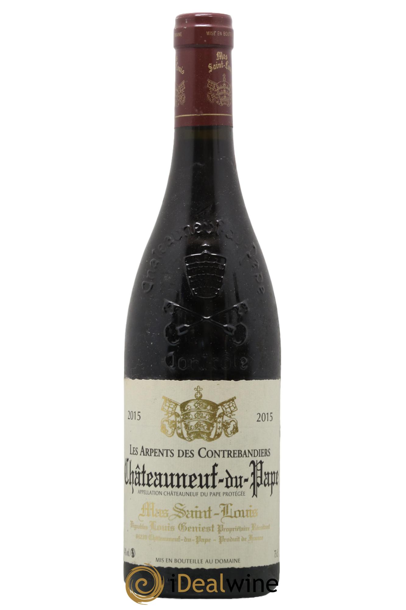 Châteauneuf-du-Pape Les Arpents des Contrebandiers Mas Saint-Louis 2015 - Lot de 1 bouteille - 0