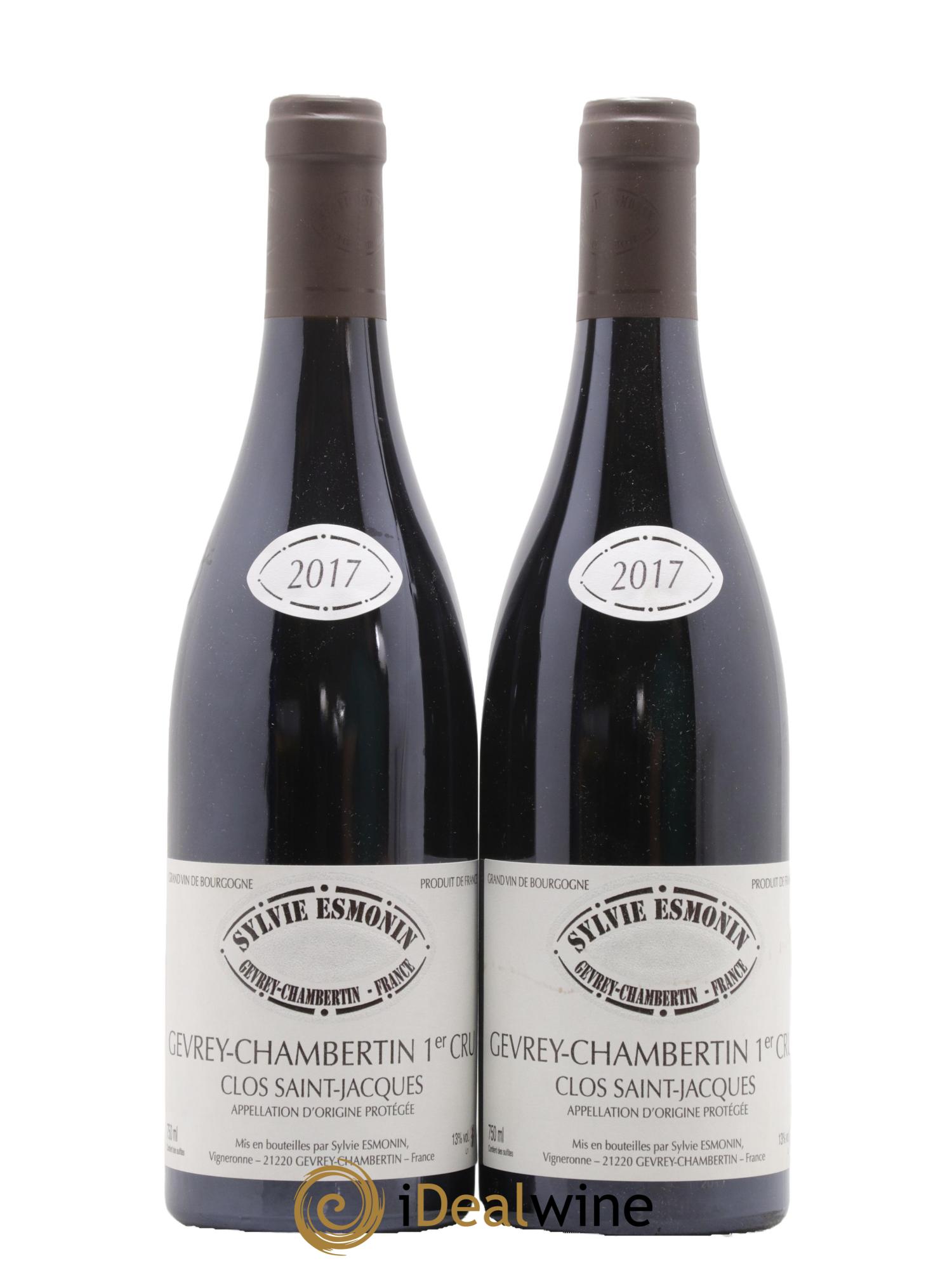 Gevrey-Chambertin 1er Cru Clos Saint Jacques Sylvie Esmonin 2017 - Lot de 2 bouteilles - 0