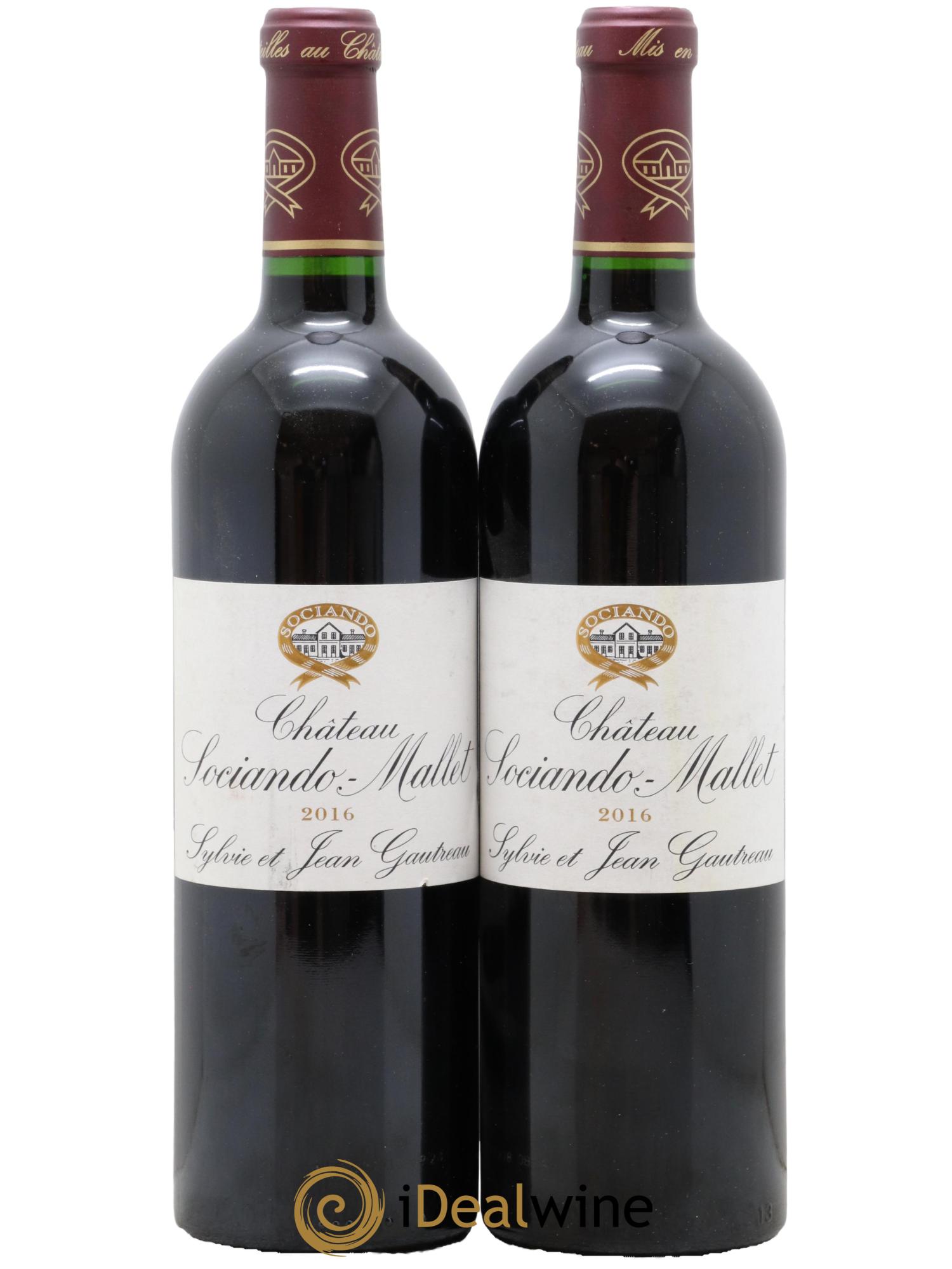 Château Sociando Mallet 2016 - Lot de 2 bouteilles - 0