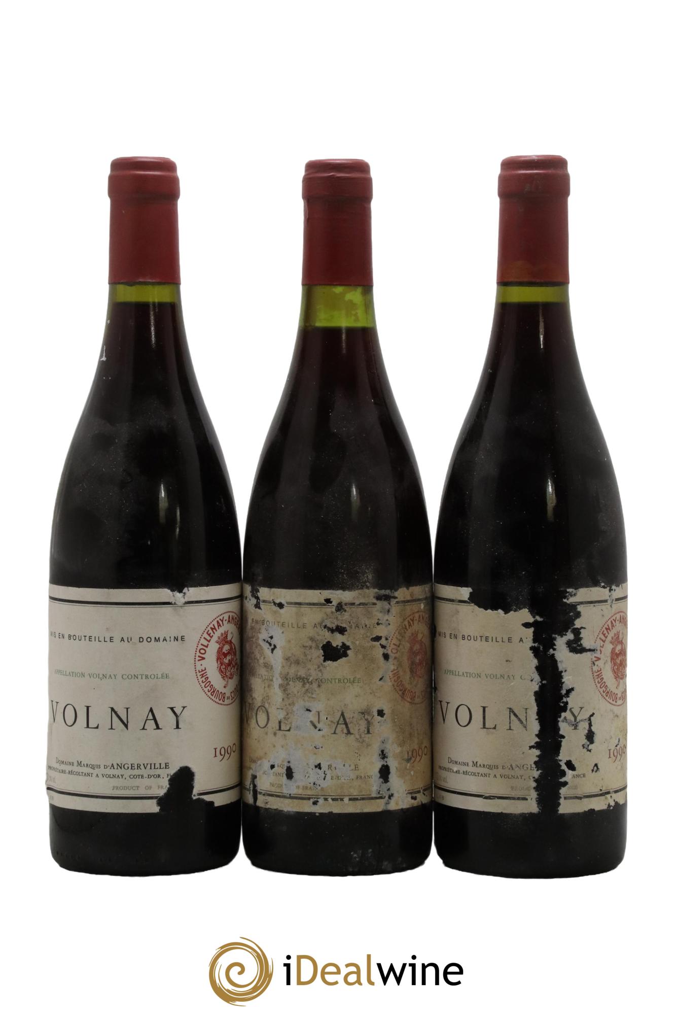 Volnay Marquis d'Angerville (Domaine) 1990 - Lotto di 3 bottiglie - 0