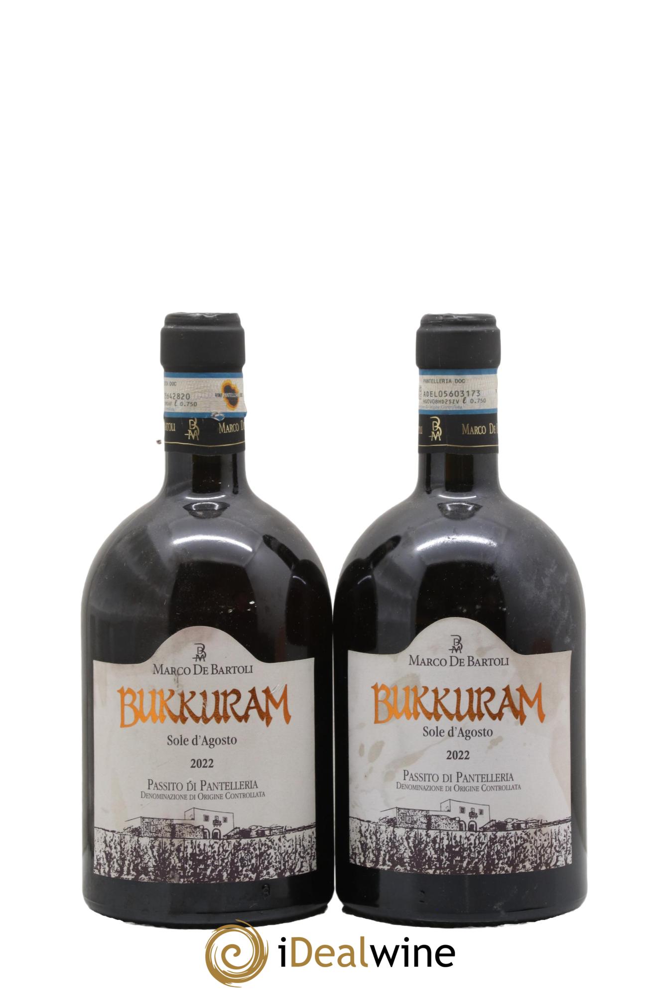 Italie Bukkuram Sole d'Agosto 2022 - Lot de 2 bouteilles - 0