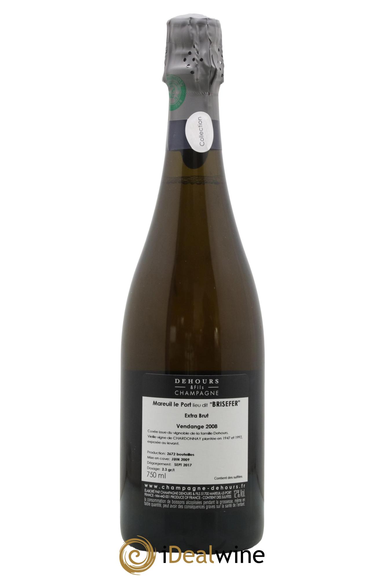 Lieu-dit Brisefer Extra-Brut Dehours & Fils 2008 - Lot de 1 bouteille - 1