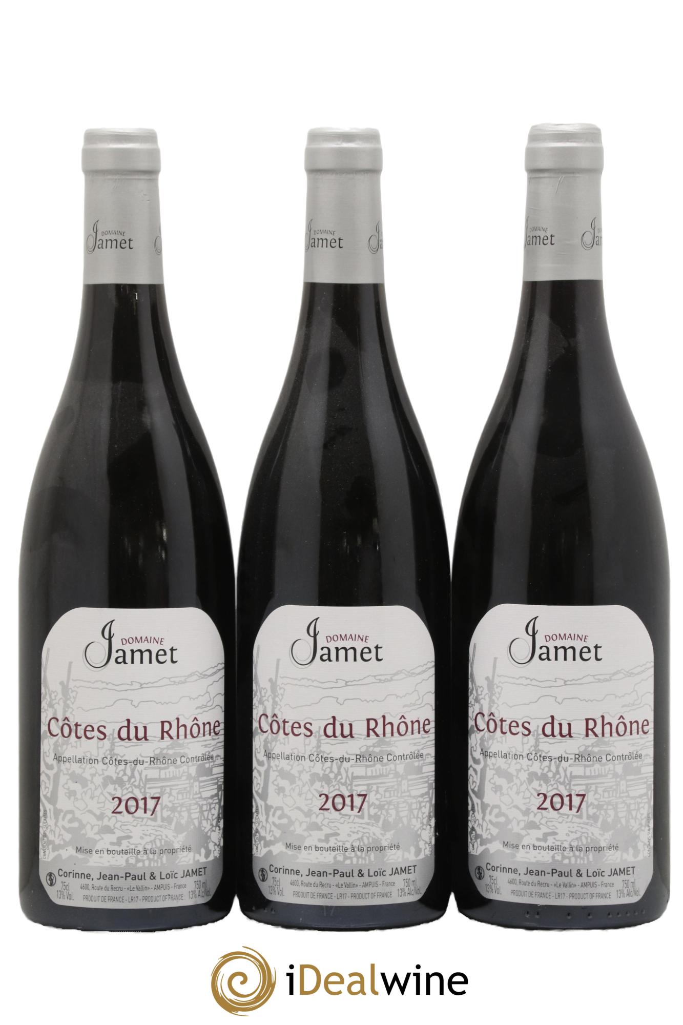 Côtes-du-Rhône Jamet (Domaine) 2017 - Lot de 3 bouteilles - 0