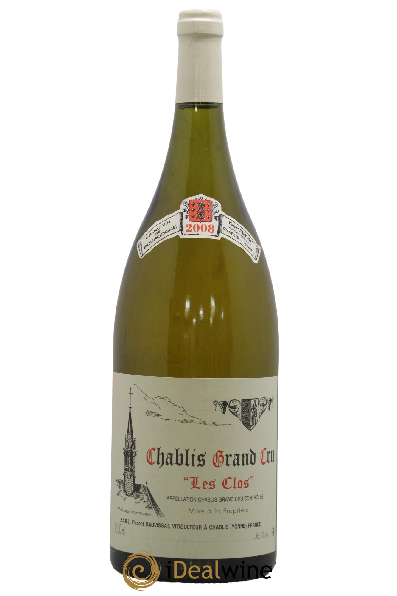 Chablis Grand Cru Les Clos Vincent Dauvissat (Domaine) 2008 - Posten von 1 Magnum - 0