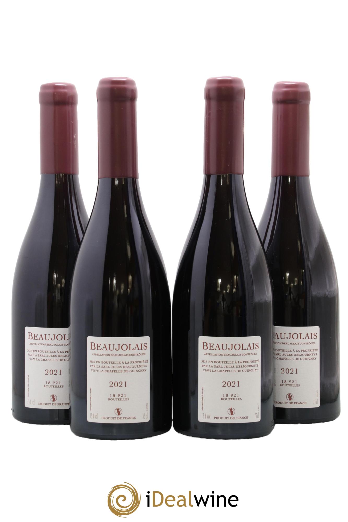 Beaujolais Jules Desjourneys 2021 - Lot de 4 bouteilles - 1