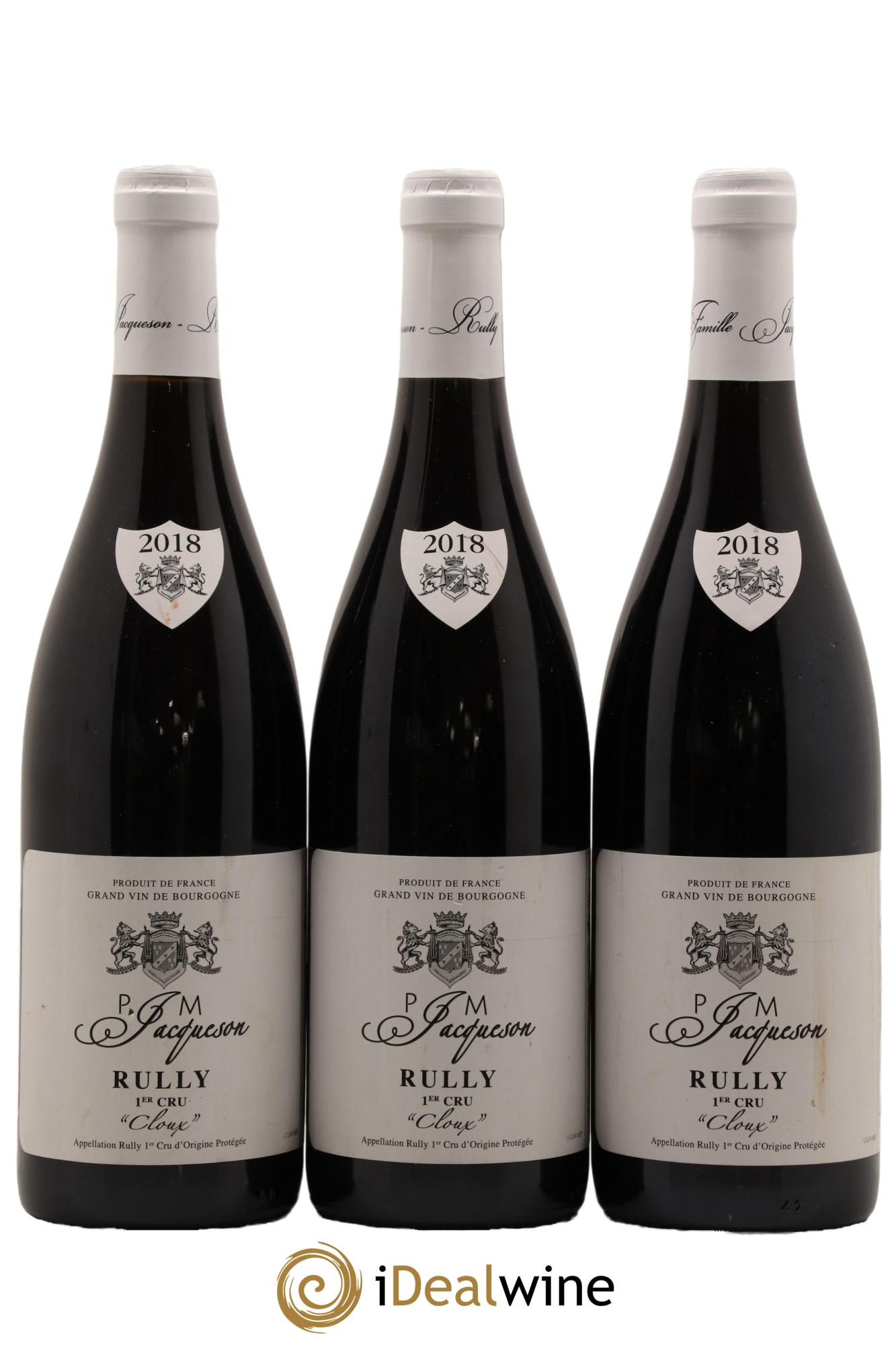 Rully 1er Cru Les Cloux Paul & Marie Jacqueson 2018 - Lot de 3 bouteilles - 0