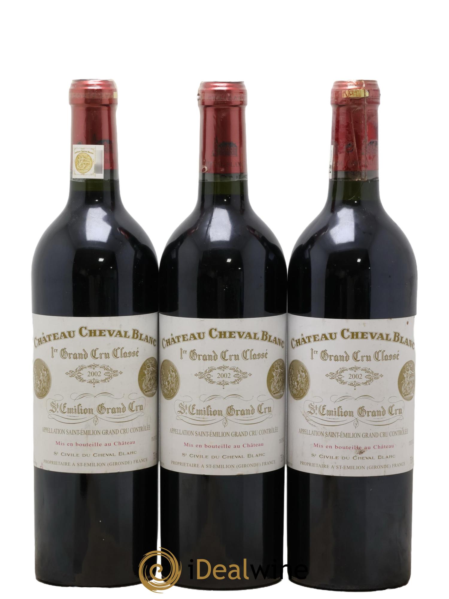 Château Cheval Blanc 1er Grand Cru Classé A 2002 - Lot of 3 bottles - 0