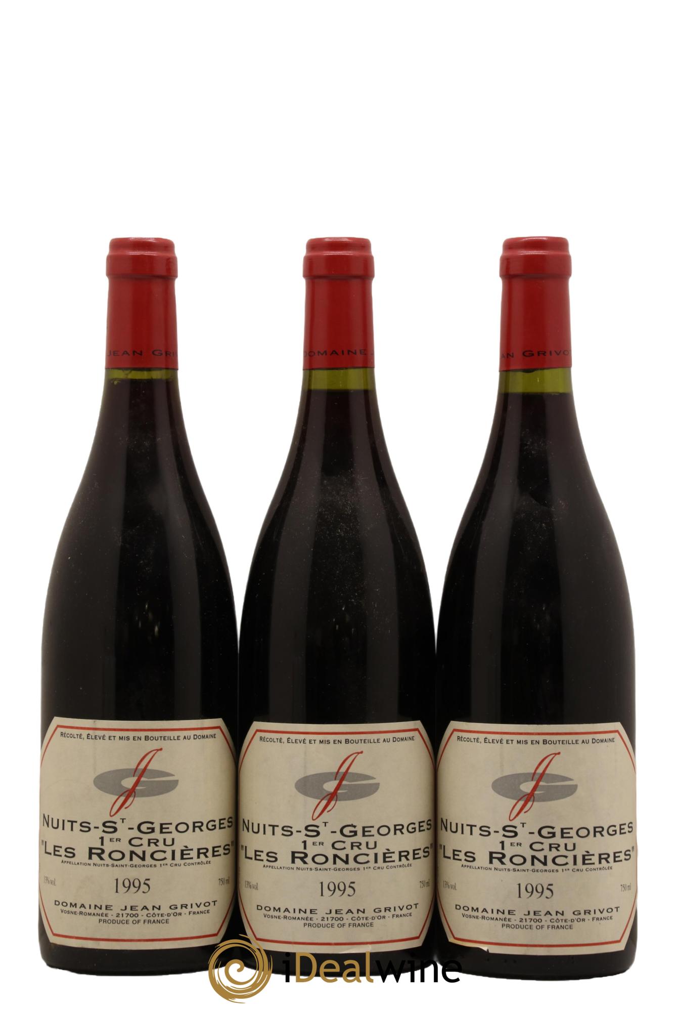 Nuits-Saint-Georges 1er Cru Roncière Jean Grivot 1995 - Lot de 3 bouteilles - 0