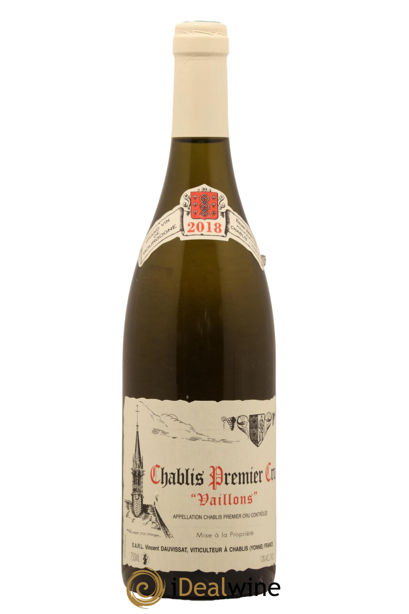 Chablis 1er Cru Vaillons Vincent Dauvissat (Domaine) 2018 - Lot de 1 bouteille - 0