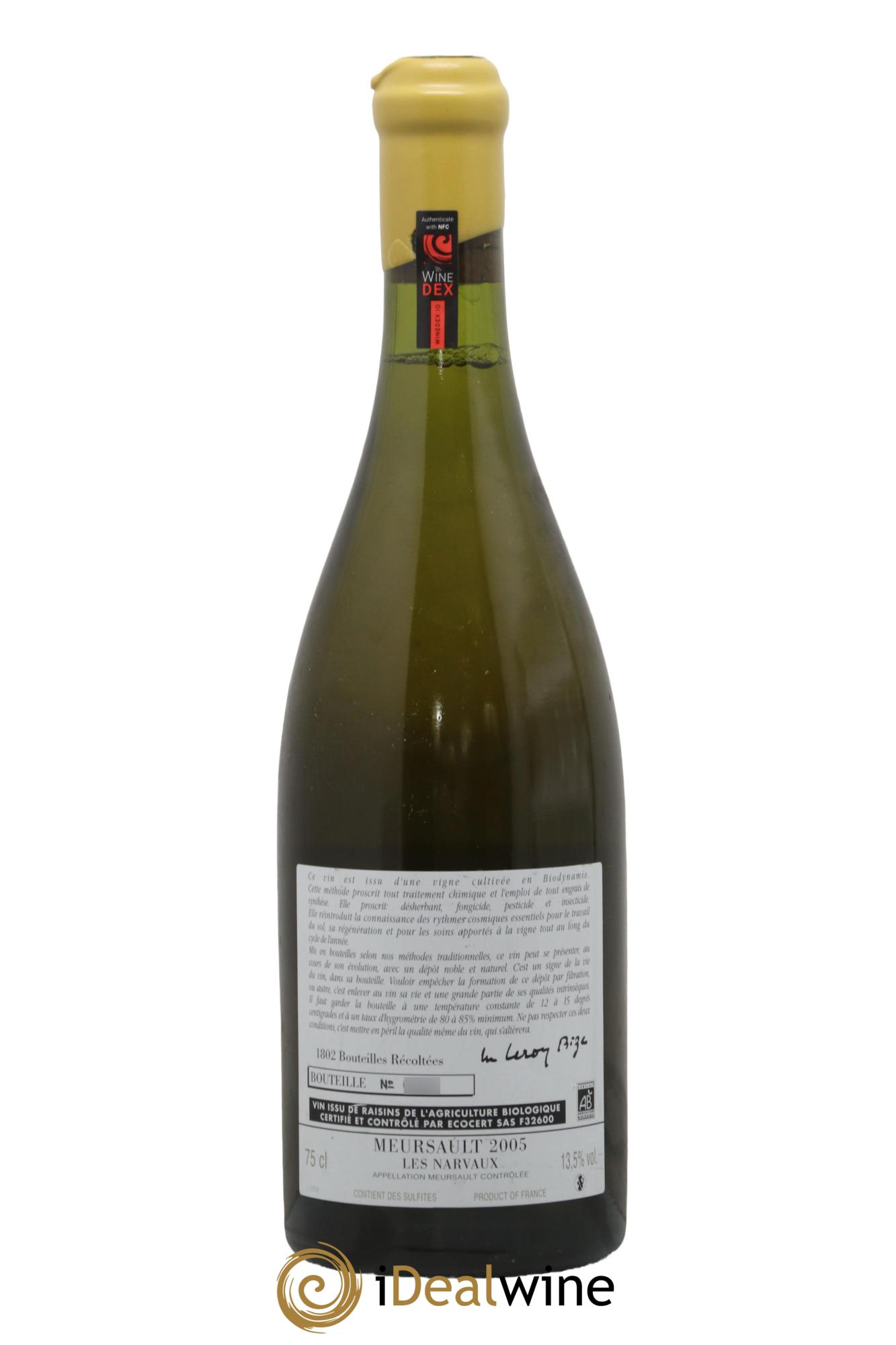 Meursault Les Narvaux d'Auvenay (Domaine) 2005 - Lot de 1 bouteille - 1